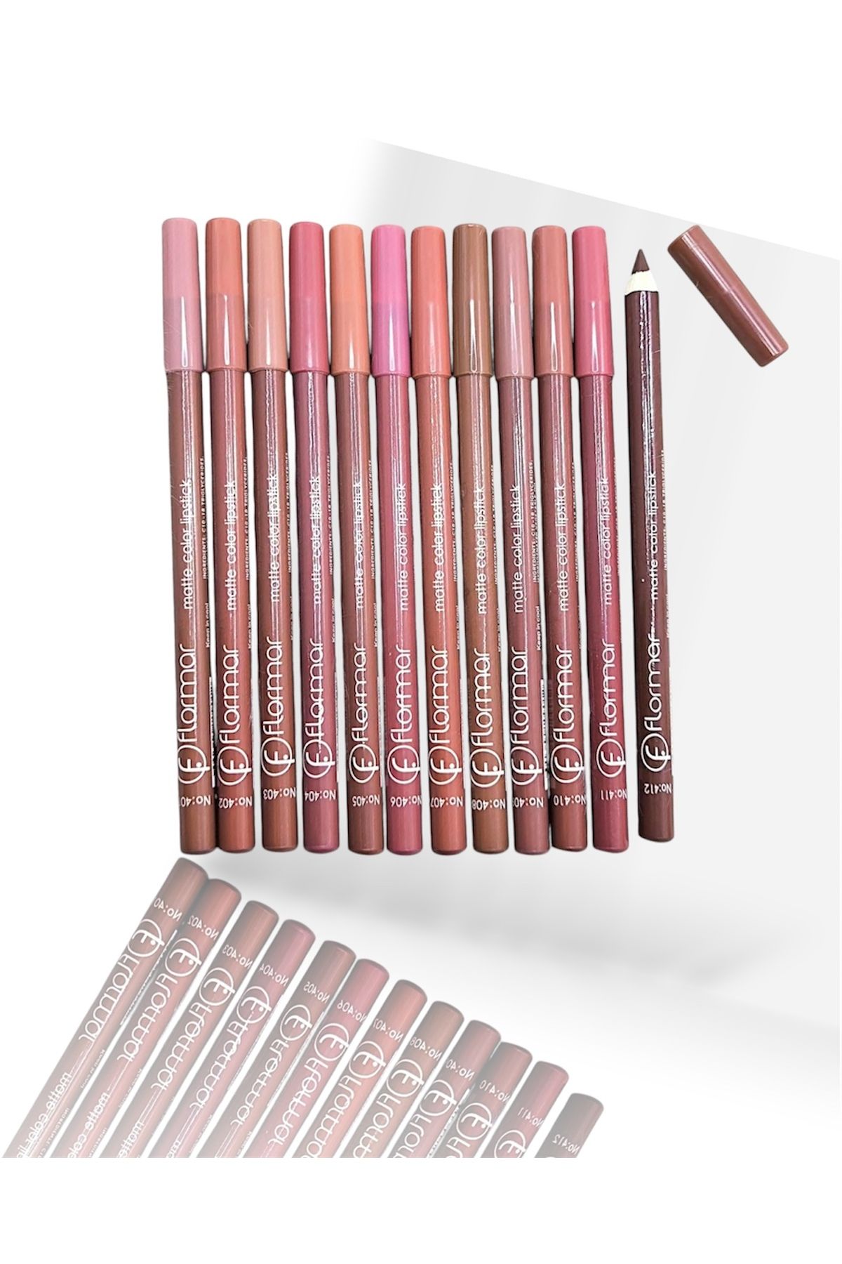 Kozmetik Flormal Dudak Kalemi Matte color | Lipstick Jumbo Kalın Kalem Ruj Kalem 12'li set