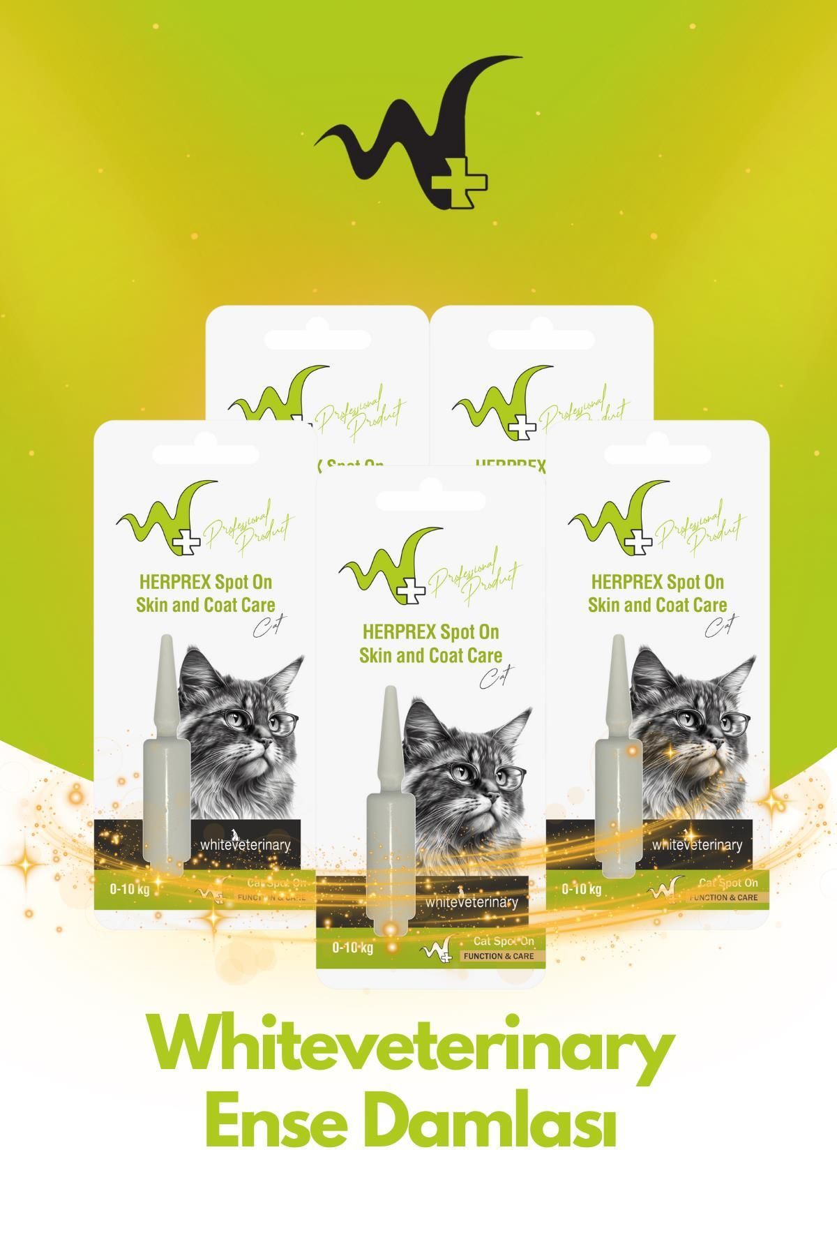 WhiteVeterinay Kedi Damlası Bit Ve Pire 0-10 Kg 1ml 5 Adet