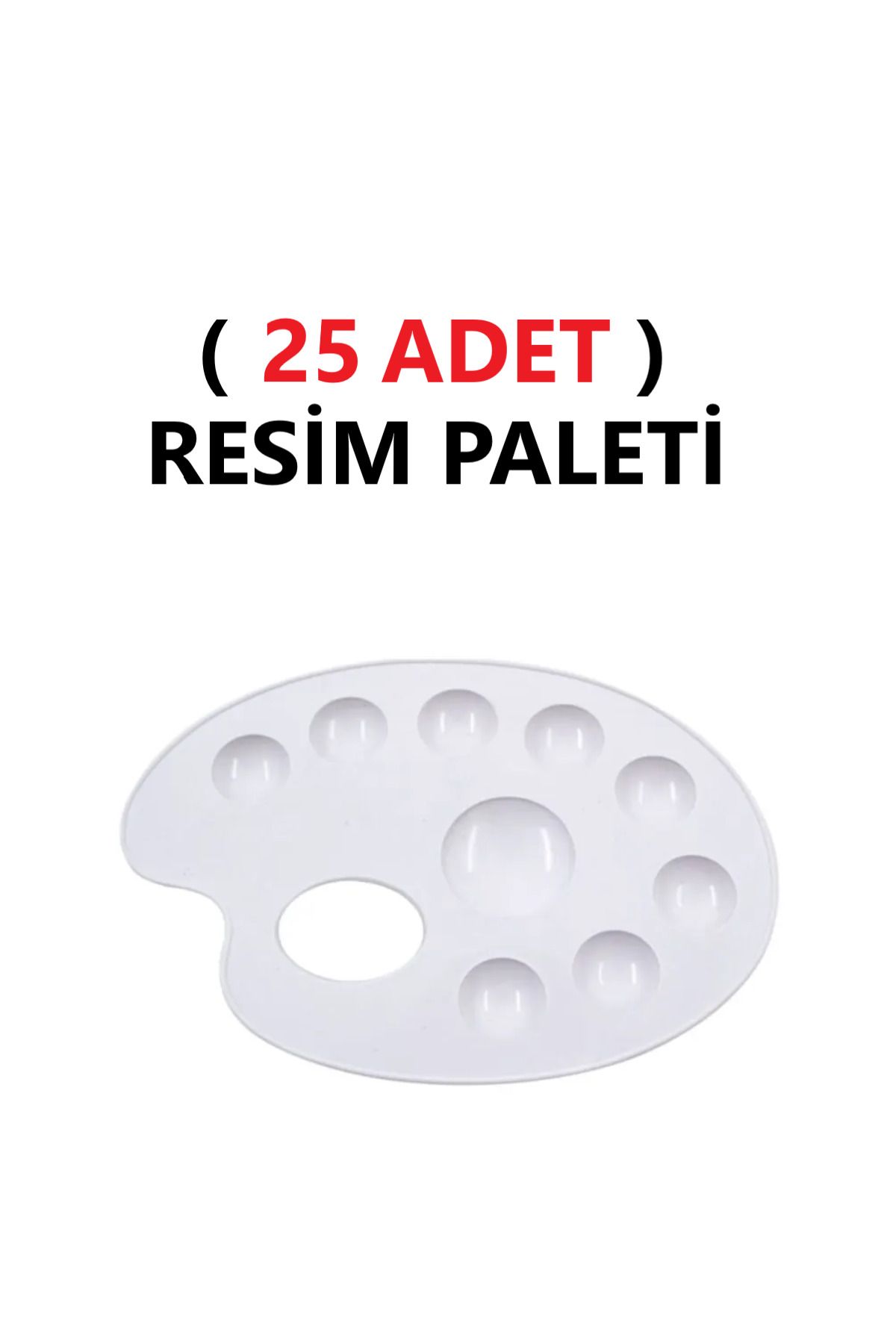 TİFOYS ( 25 ADET ) Resim Boya Paleti - Plastik Palet, Okul Ressam Paleti - 20 cm - 9 Göz