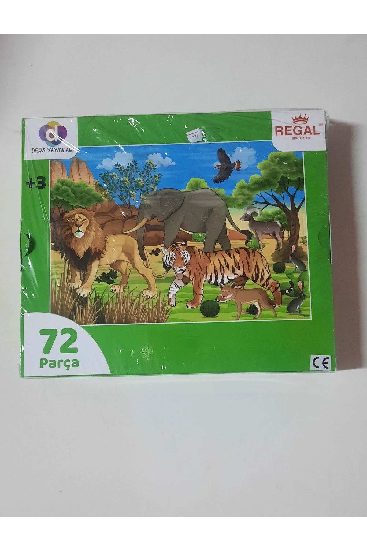 dershop 72 Parça Puzzle, Yapboz Orman Hayvanları Aslan Kaplan Fil