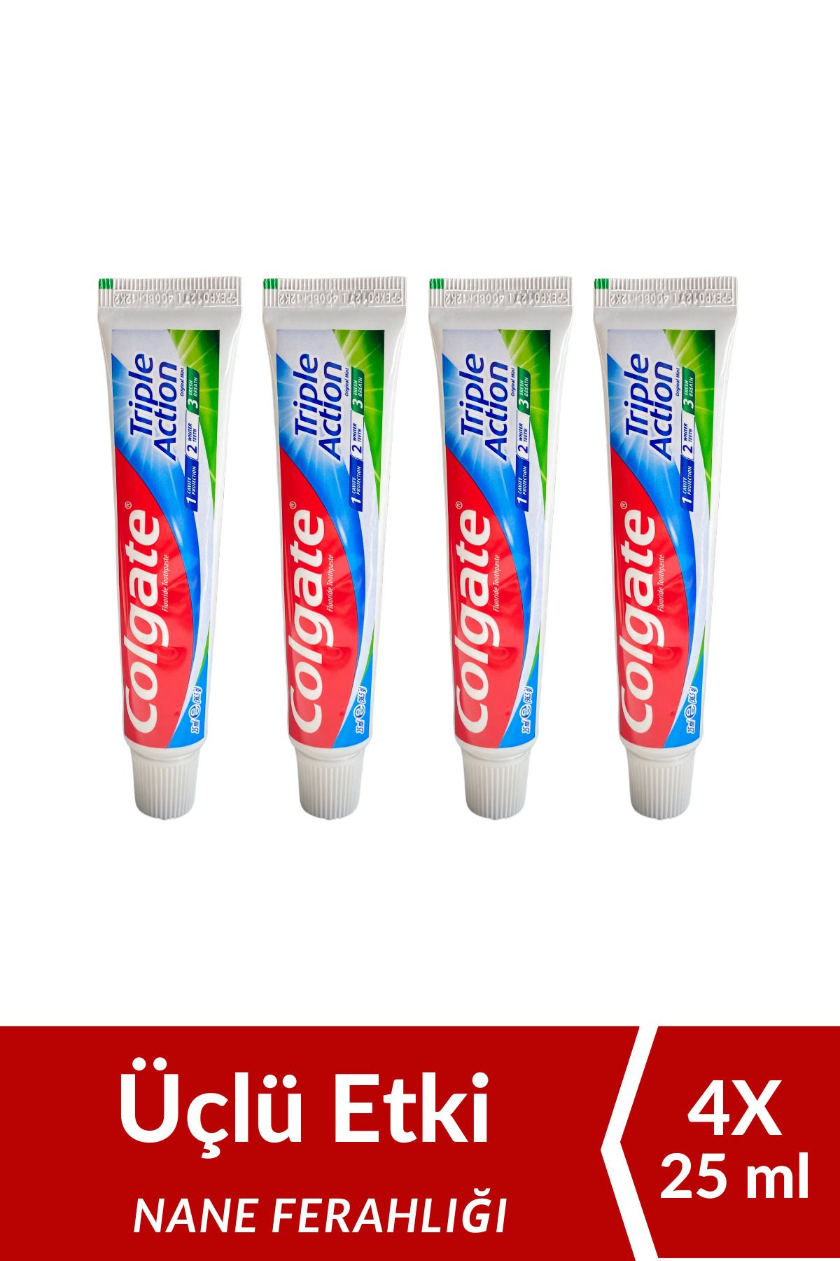 Colgate Triple Action Üçlü Etki Diş Macunu 25 ML X 4 ADET