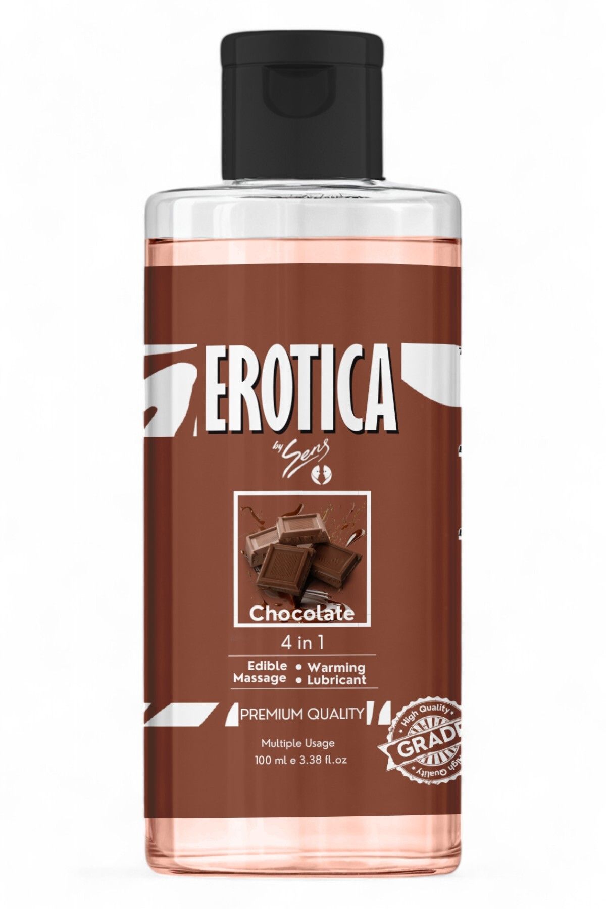 Erotica Chocolate 4 in 1 WB Lube 100 ml by Sens Su Bazlı Çikolata Aromalı Kayganlaştırıcı Masaj Jeli