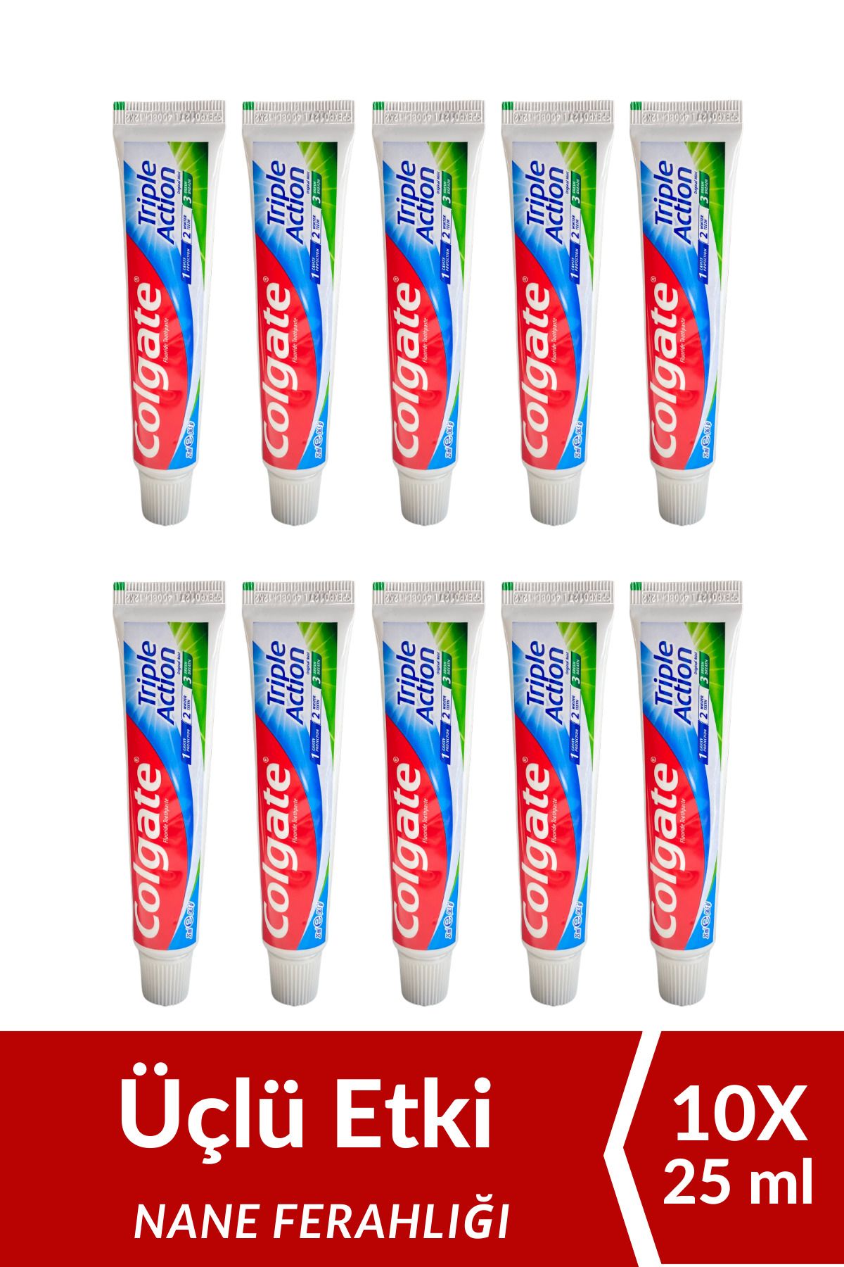 Colgate Triple Action Üçlü Etki Diş Macunu 25 ML X 10 ADET