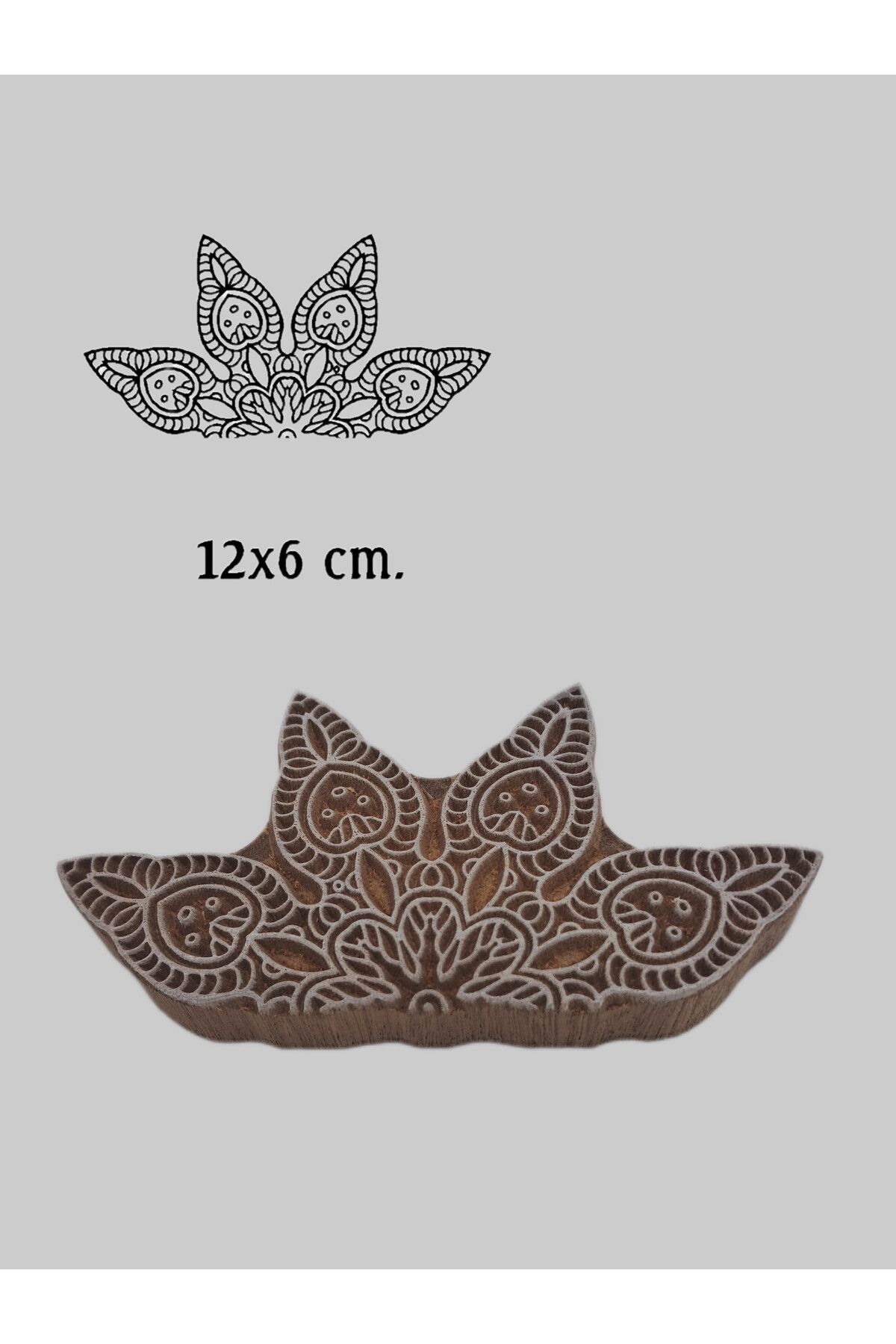 baskıkalıbı Ahşap baskı kalıbı mandala 12x6 cm. d29