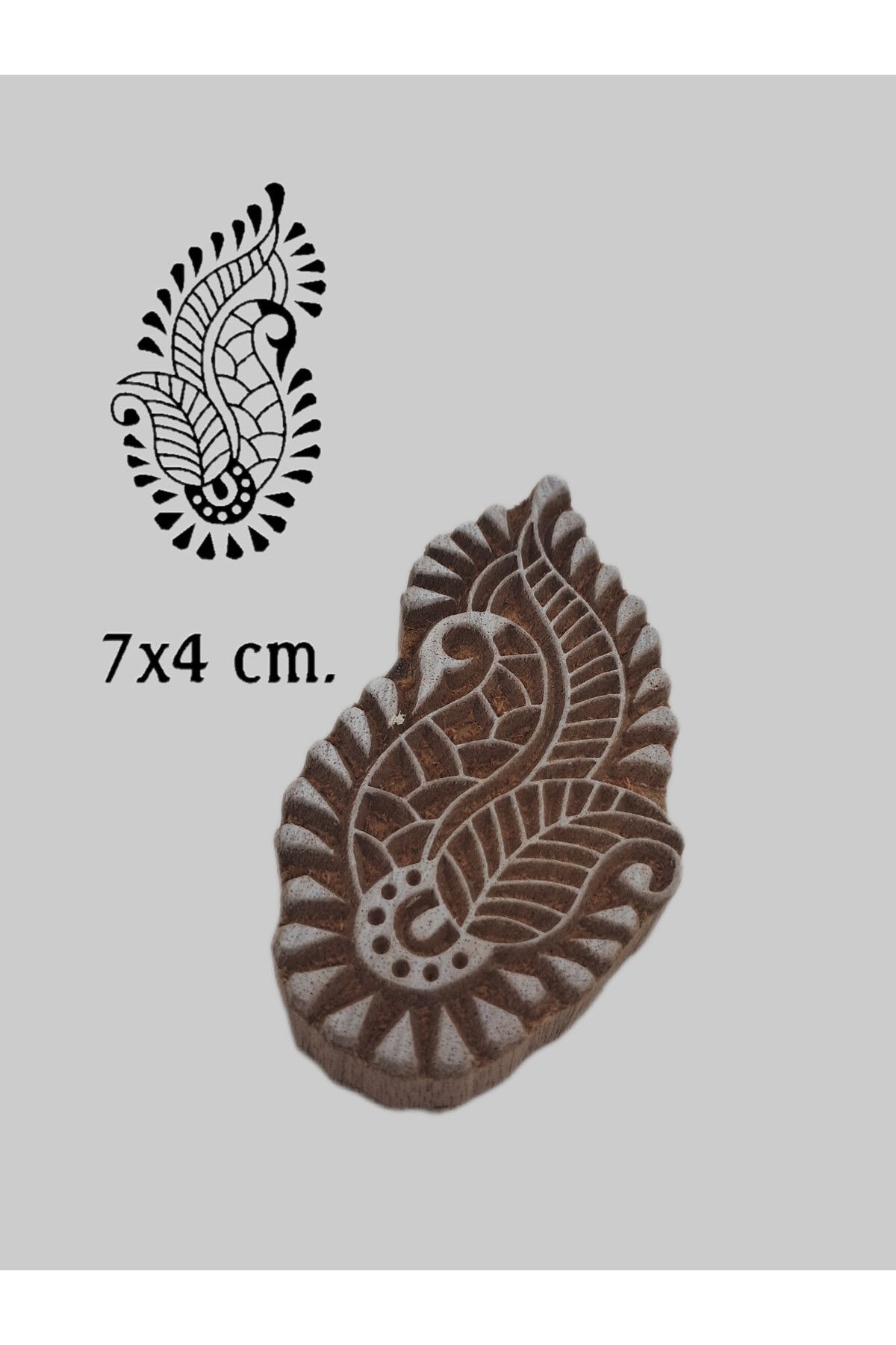 baskıkalıbı Ahşap baskı kalıbı mandala 7x4 cm. d110