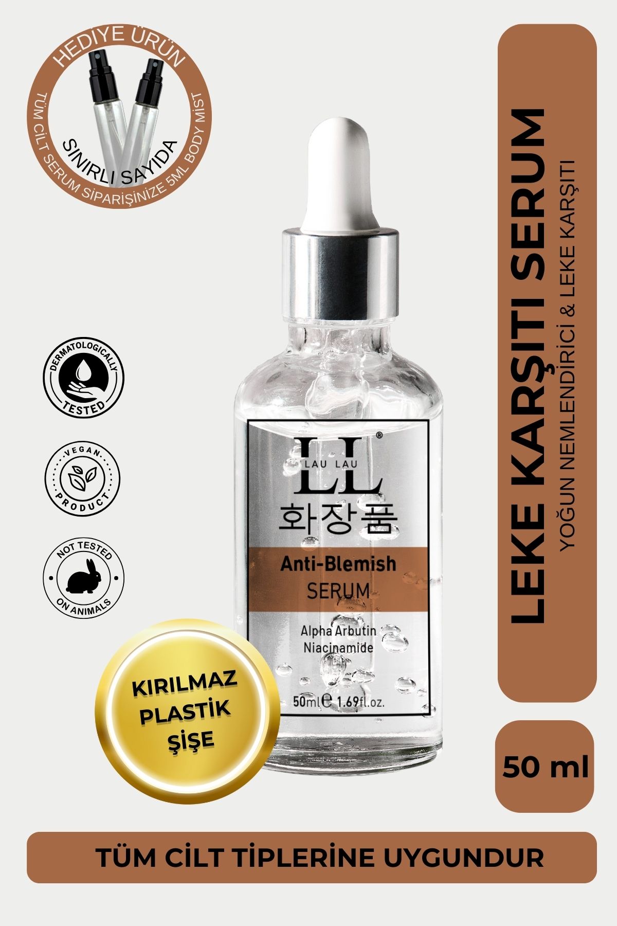 LAU LAU Vegan İçerikli Cilt Tonu Eşitleyici Ve Aydınlatıcı Cilt Bakım Serumu 50 Ml