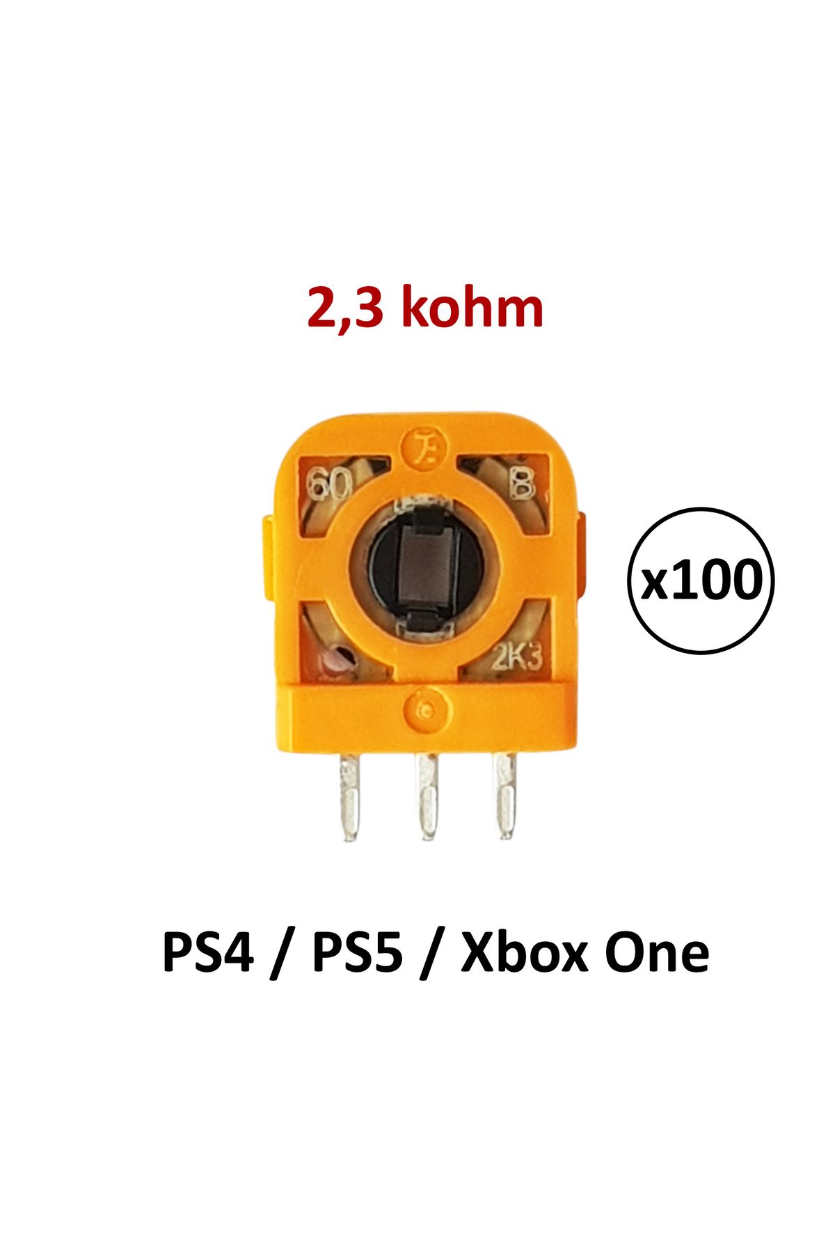 POPKONSOL 100 Adet 2.3k PS4 PS5 Xbox One Analog Mikro Direnç Potans Turuncu