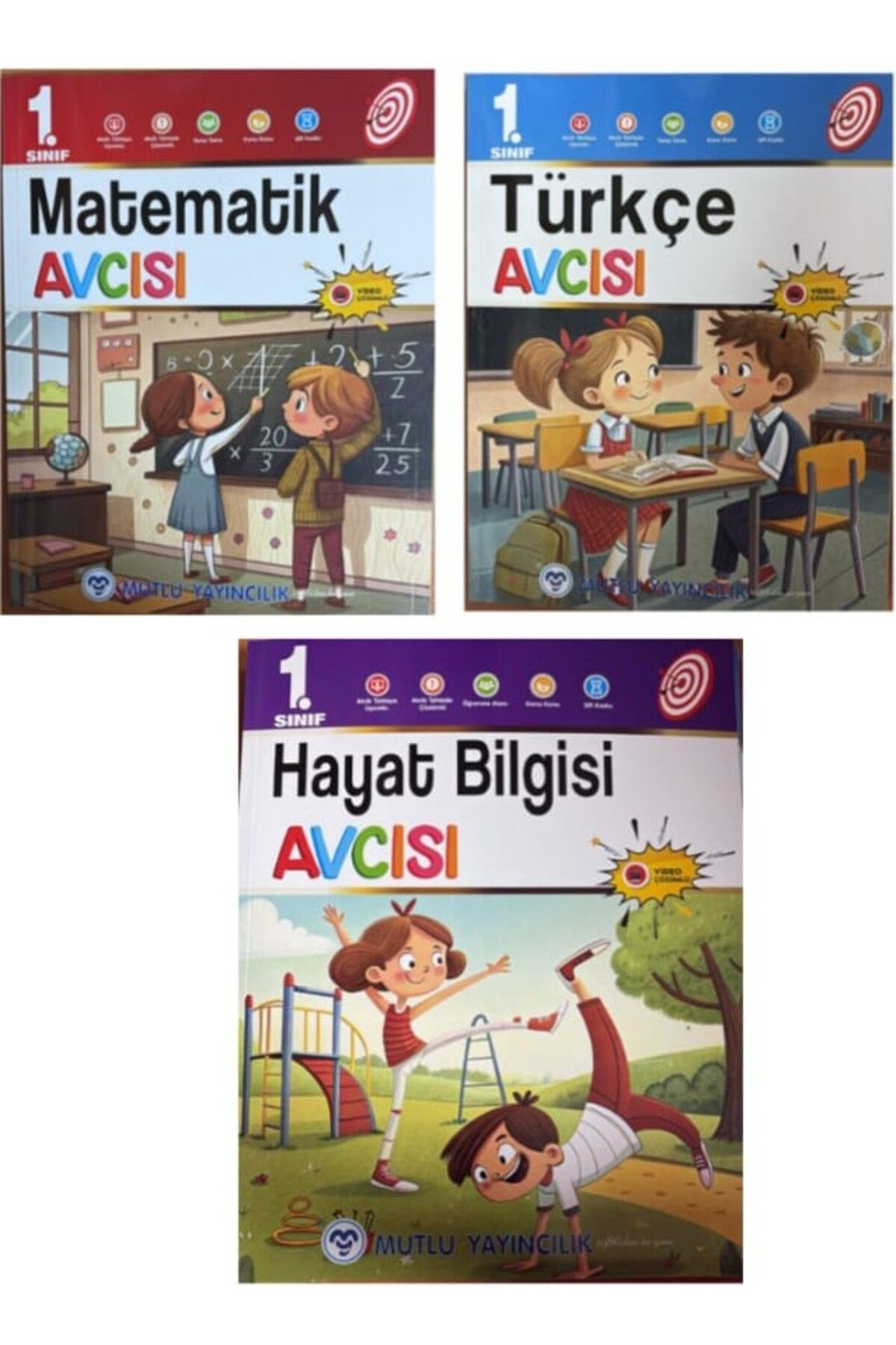 Mutlu Yayıncılık 1.Sınıf Matematik Türkçe Hayat Bilgisi Üçlü Seti Mutlu Yayınları