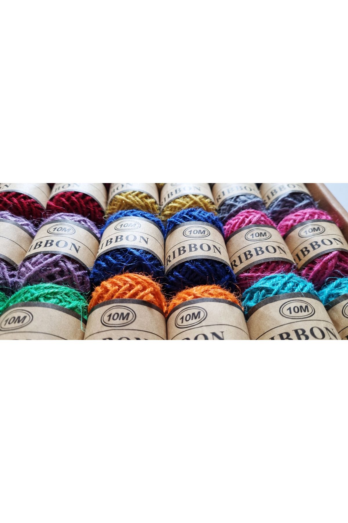 Modellino 24'lü Jute Ribbon Yumak Jüt İp Kendir İp 10m