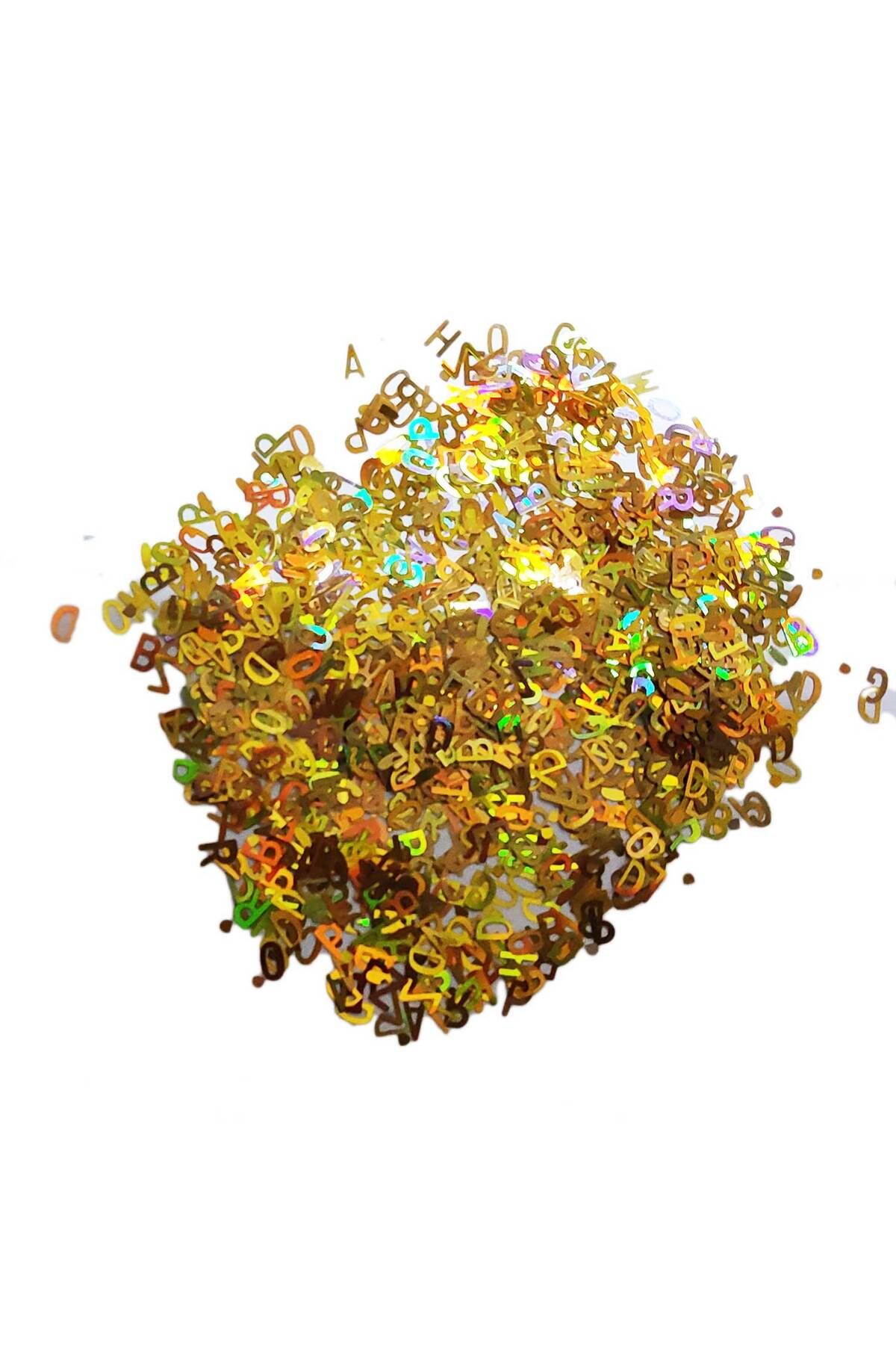 Eminonutoptanci Karışık Glitter Harf Epoksi Reçine Harfleri 100 GRAM Metalik Gold