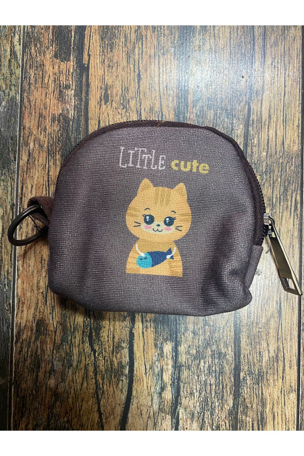 Street Bag Turuncu Kedi Desenli Etnik Otantik Bohem Desenli Mini Cüzdan Bozuk Para Cüzdanı