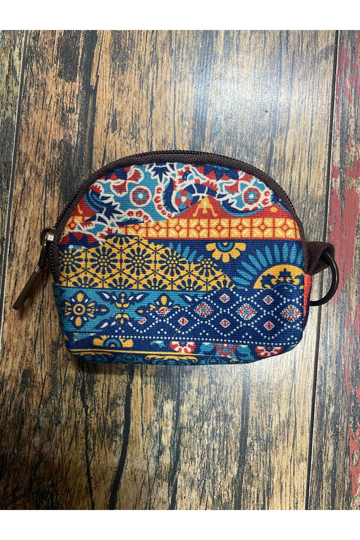 Street Bag Etnik Otantik Bohem Desenli Mini Cüzdan Bozuk Para Cüzdanı