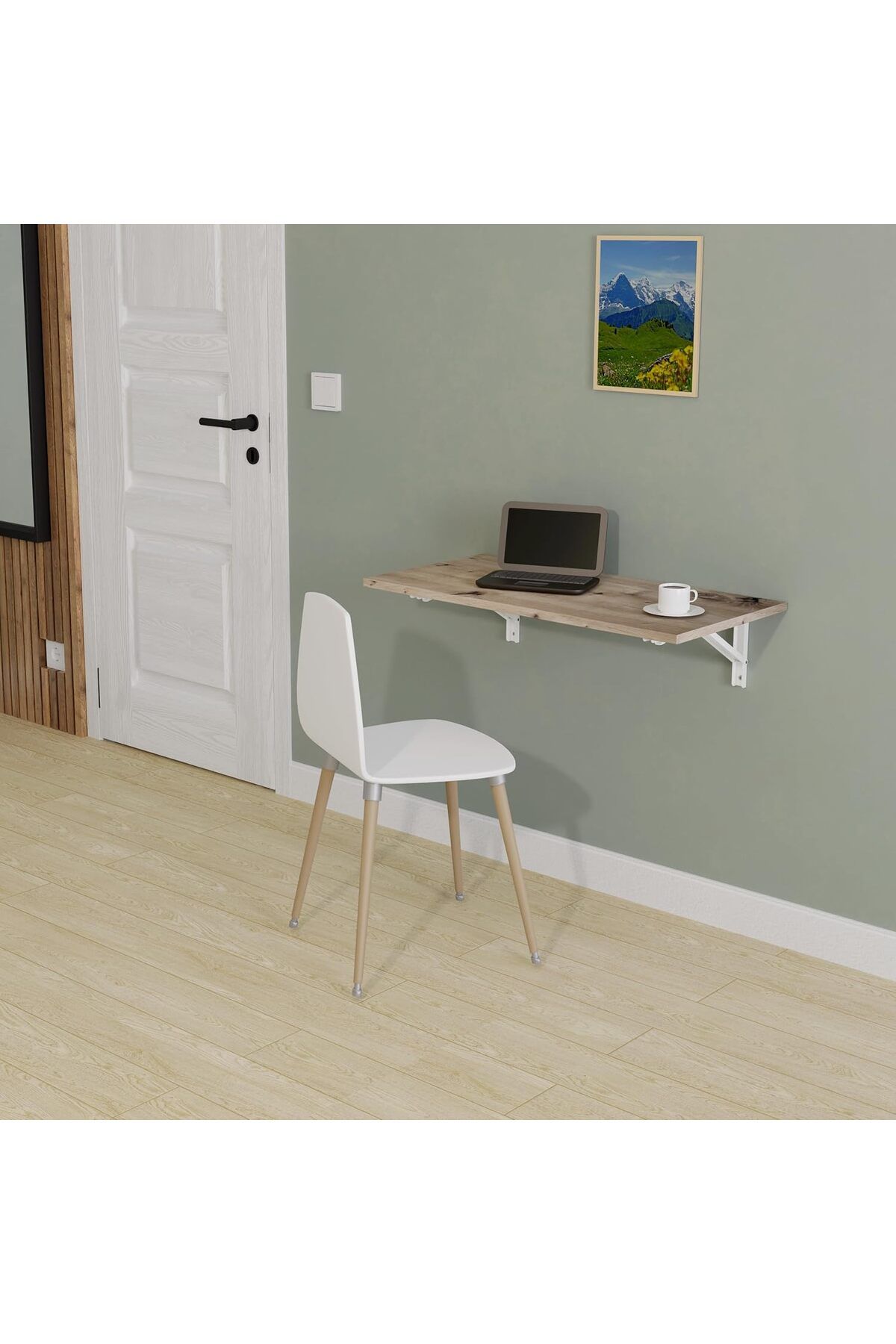 COOLOVS MDF Duvara Monte Masa Mutfak Balkon Masası Çok Yönlü Portatif Masa Katlanır Masa Atlas Çam 72x45 cm