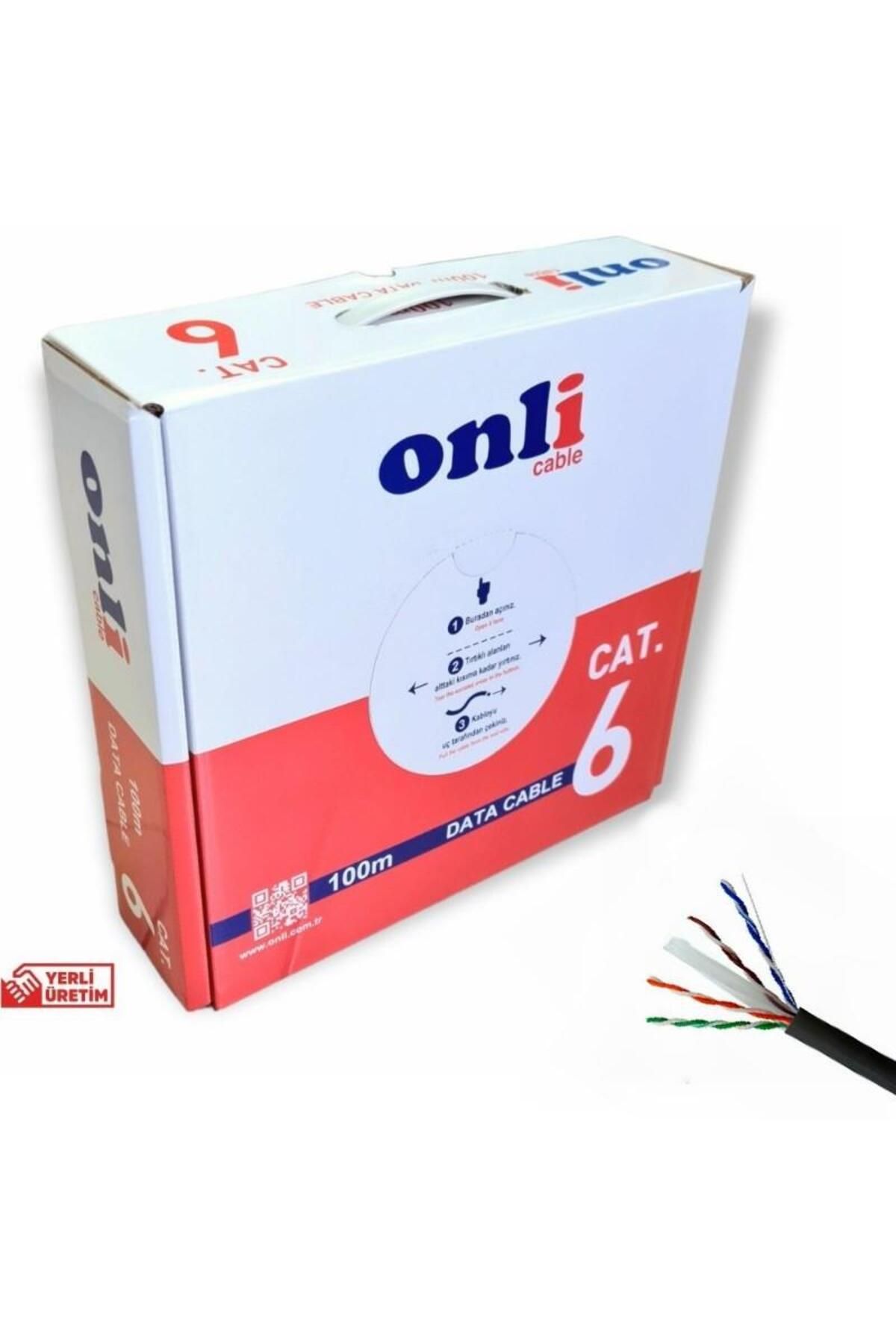 electroon Onli 23AWG UTP CAT6 Network Kablosu Siyah 100Mt Yerli Üretim