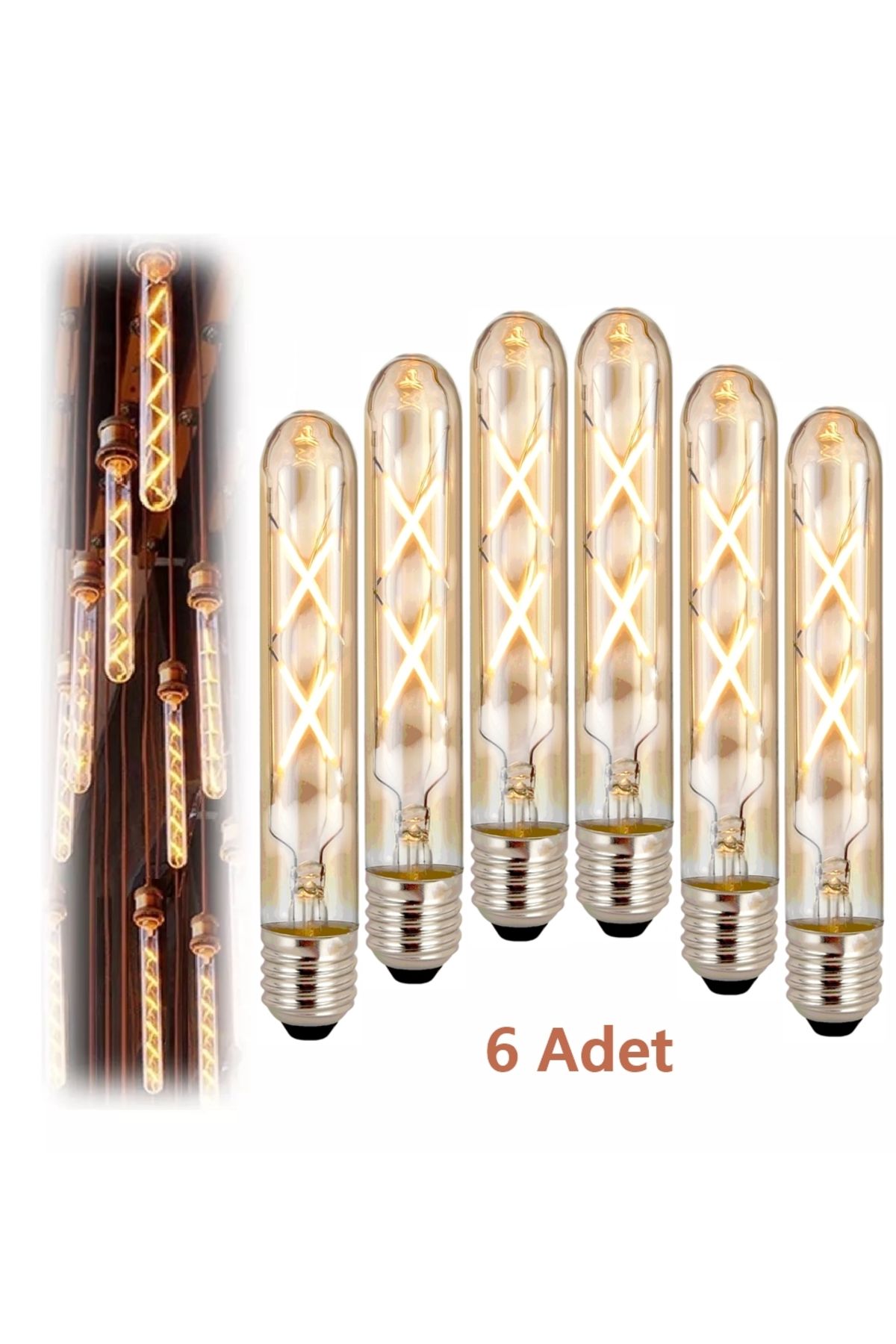 Ucuz Geldi 4w Wintage Rustik Led Ampul 2500k E27 Duy Lambam Amber Çubuk Cam Sarı Işık Retro Filament Tüp Ampul