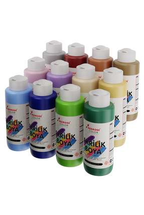 REDROSE COLOR Pastel Renkler Akrilik Boya 12'li Set 12x120ml, Dekoratif Hobi ...