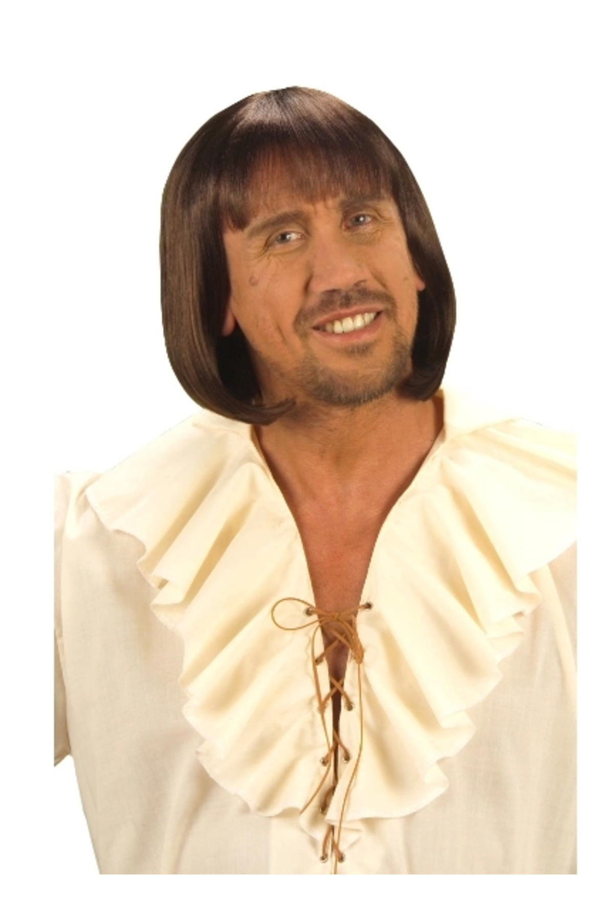 PAZAR DÜNYASI Kahve Renk Erkekler İçin Kısa Ortaçağ Peruğu