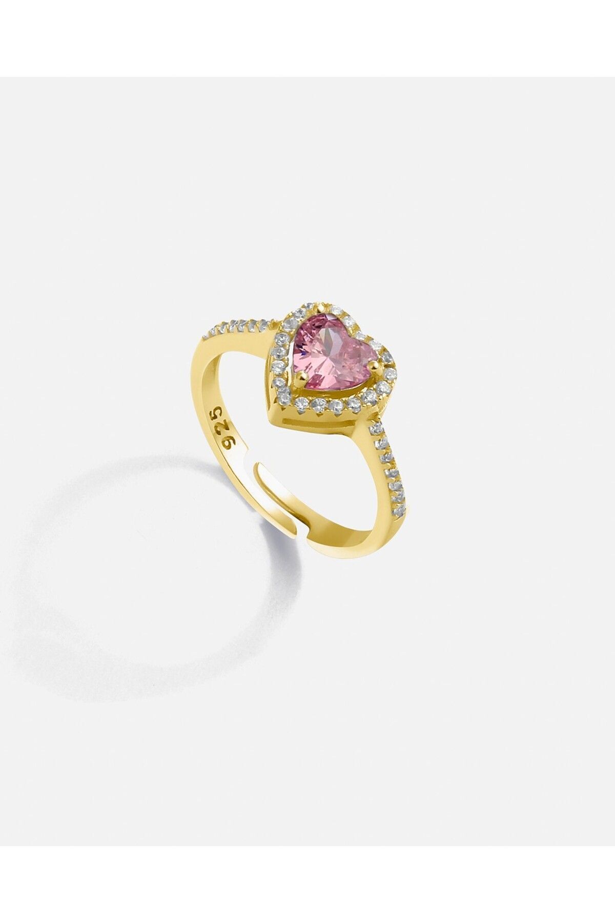 MEKS PRIVE Pembe Quartz Renkli Taşlı Amor Gümüş Yüzük