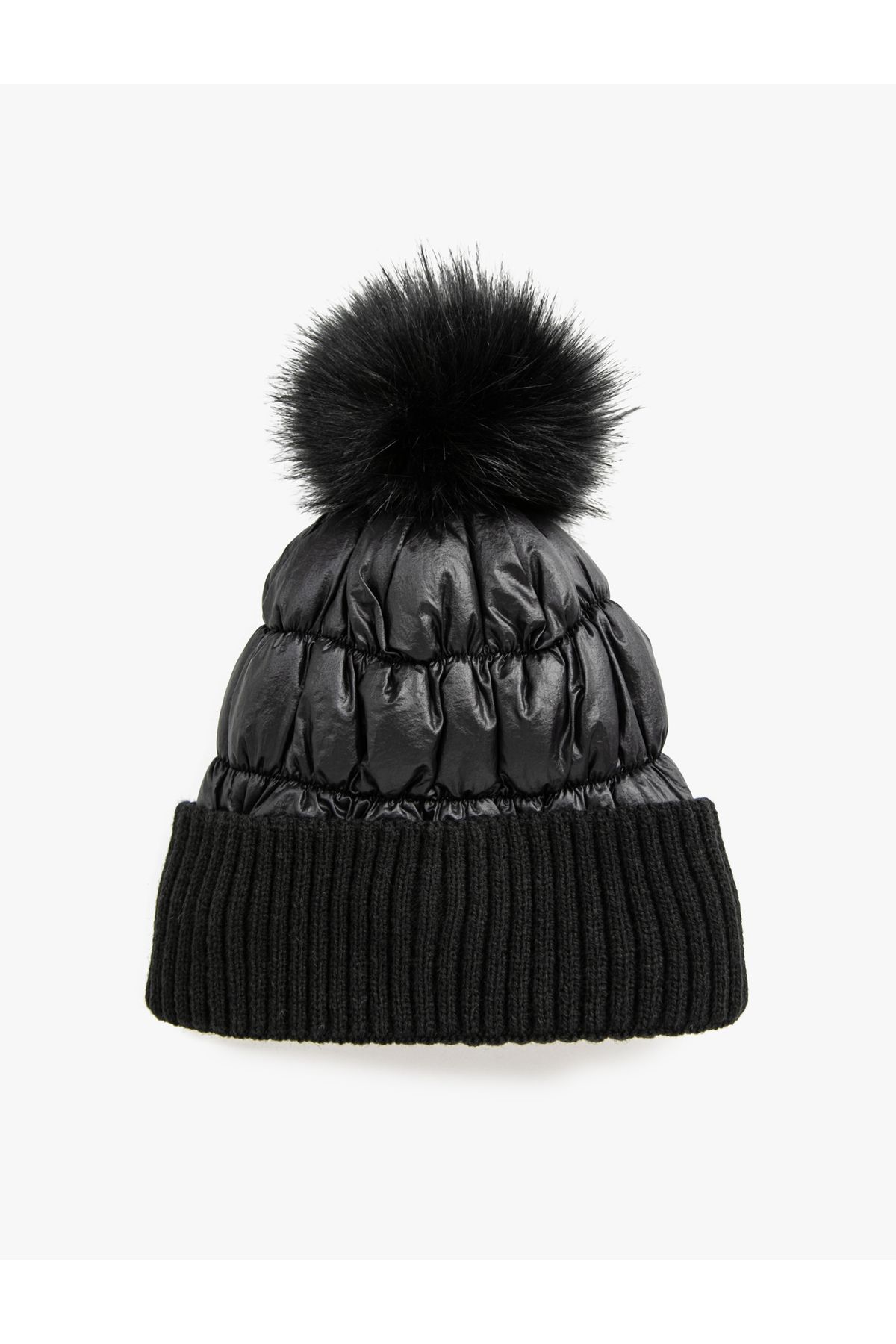 Koton-Pompom Ribbed Beret 2