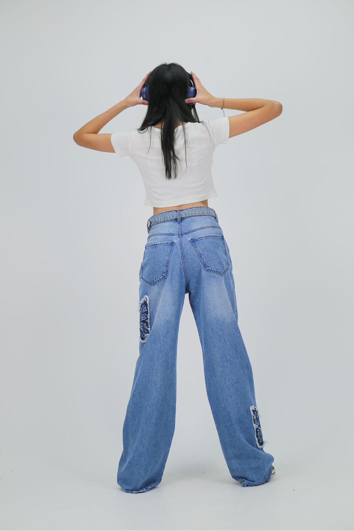 Touz Moda-Pantaloni largi cu model de fluturi Y2k 4