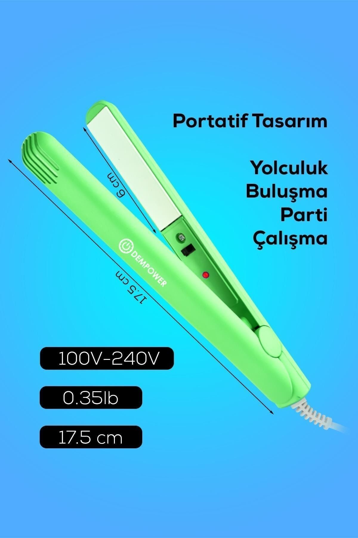 Tabiden Seyahat Tipi Mini Saç Düzleştirici Yeşil