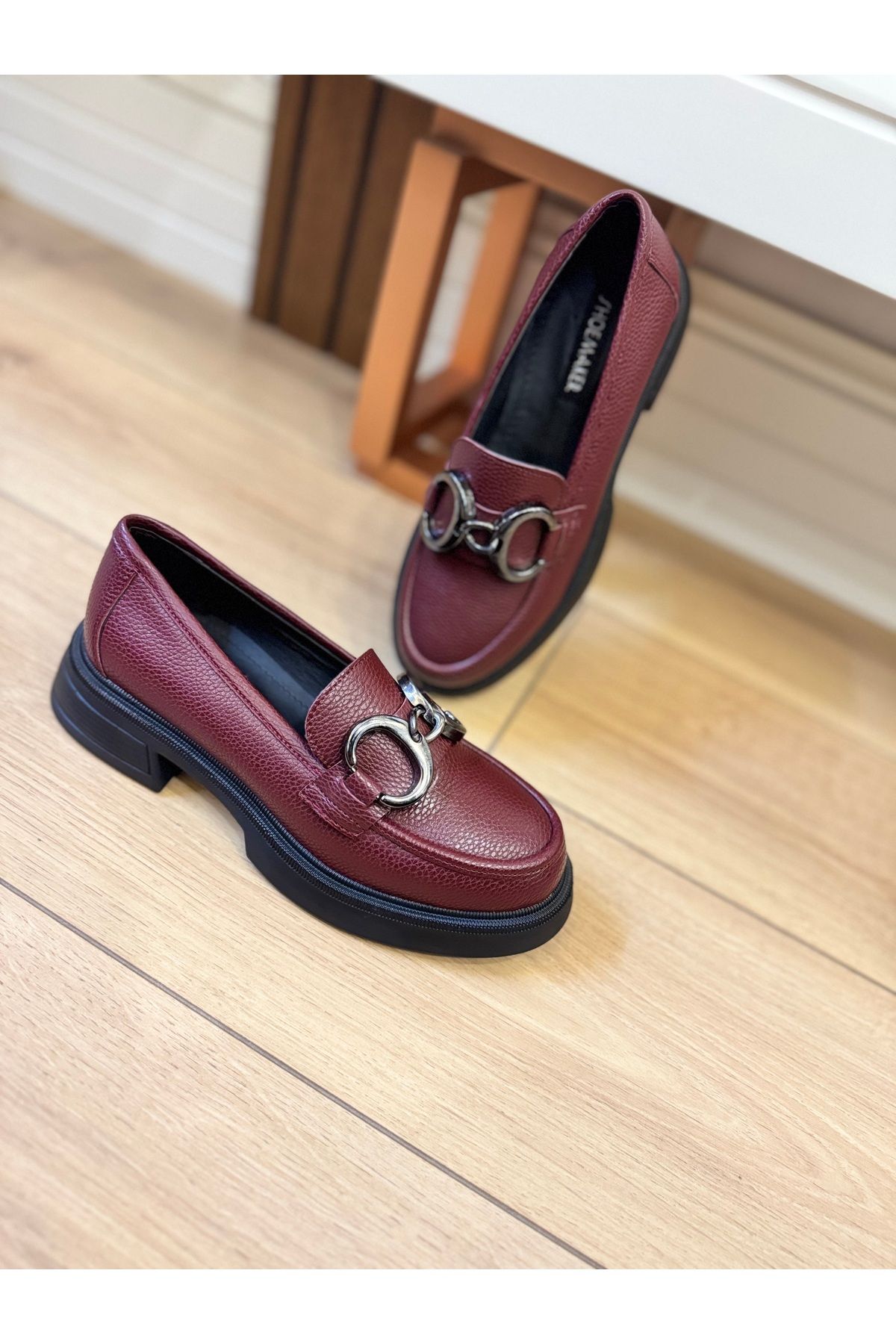 ShoeMaker Bordo Kadın Loafer