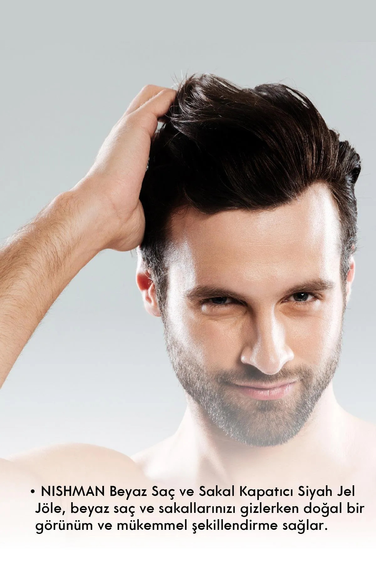 Doğal Beyaz Saç Sakal Kapatıcı - Orta Sert Saç Şekillendirici Jöle 300 ml — NGSJBG — تصویر 4 از 5