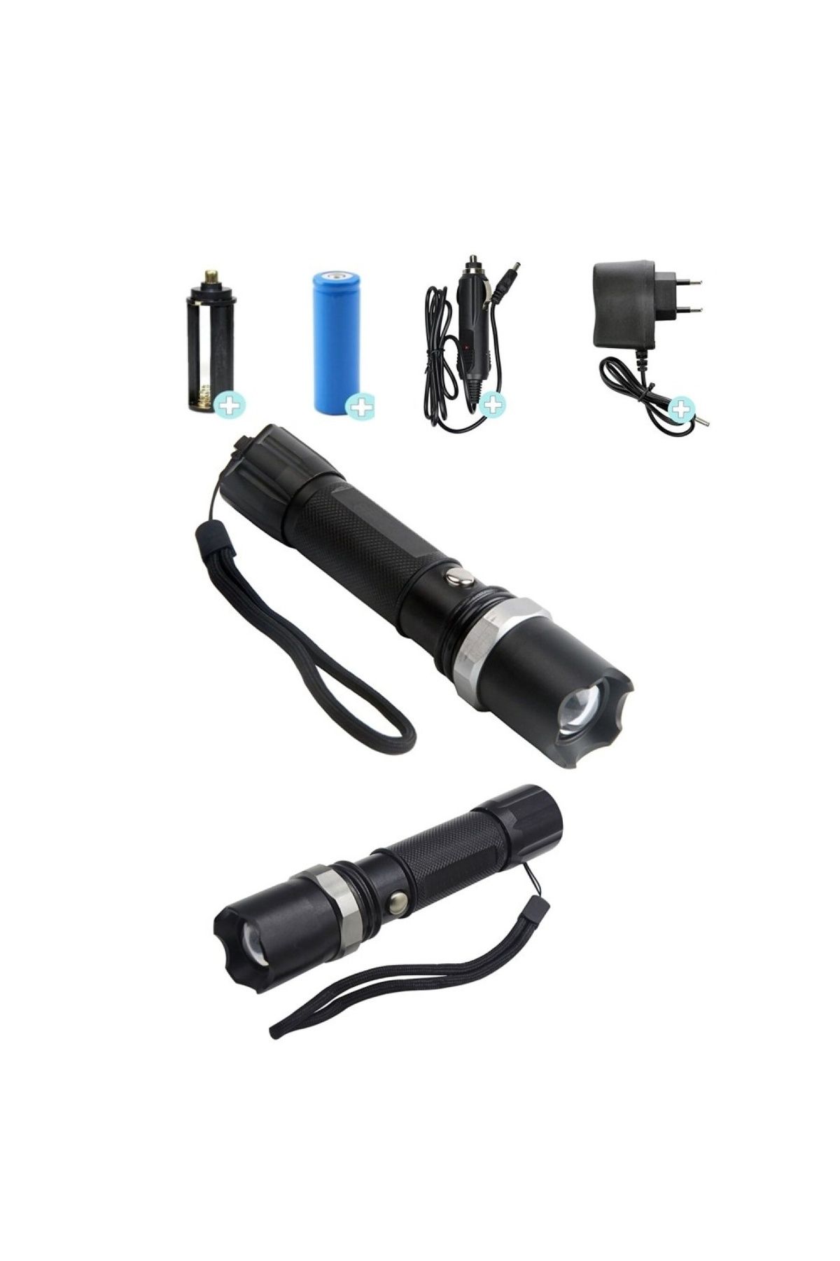 Ayder Timya Swat Profesyonel Şarjlı El Feneri Ledli Flashlight Zoom Özellikli 6 Parça Full Set