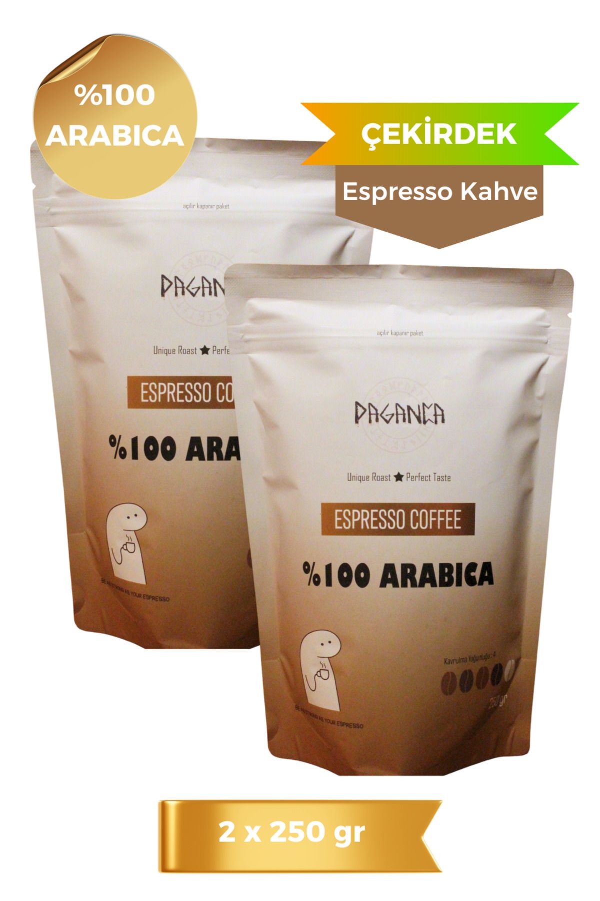 Paganca Espresso %100 Arabica 2x 250gr Çekirdek Kahve