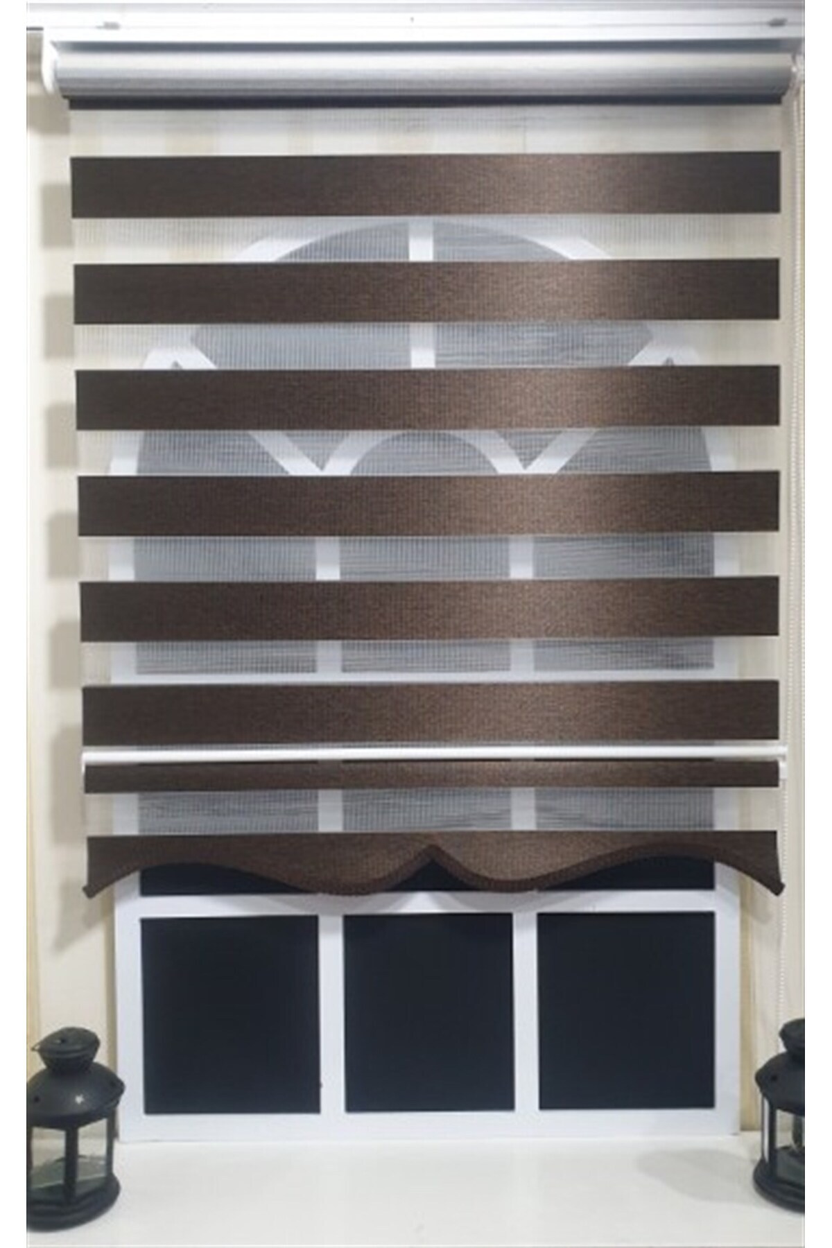 StorBurada-Zebra Roller Blinds Dark Brown Skirt Sectional St 034 2