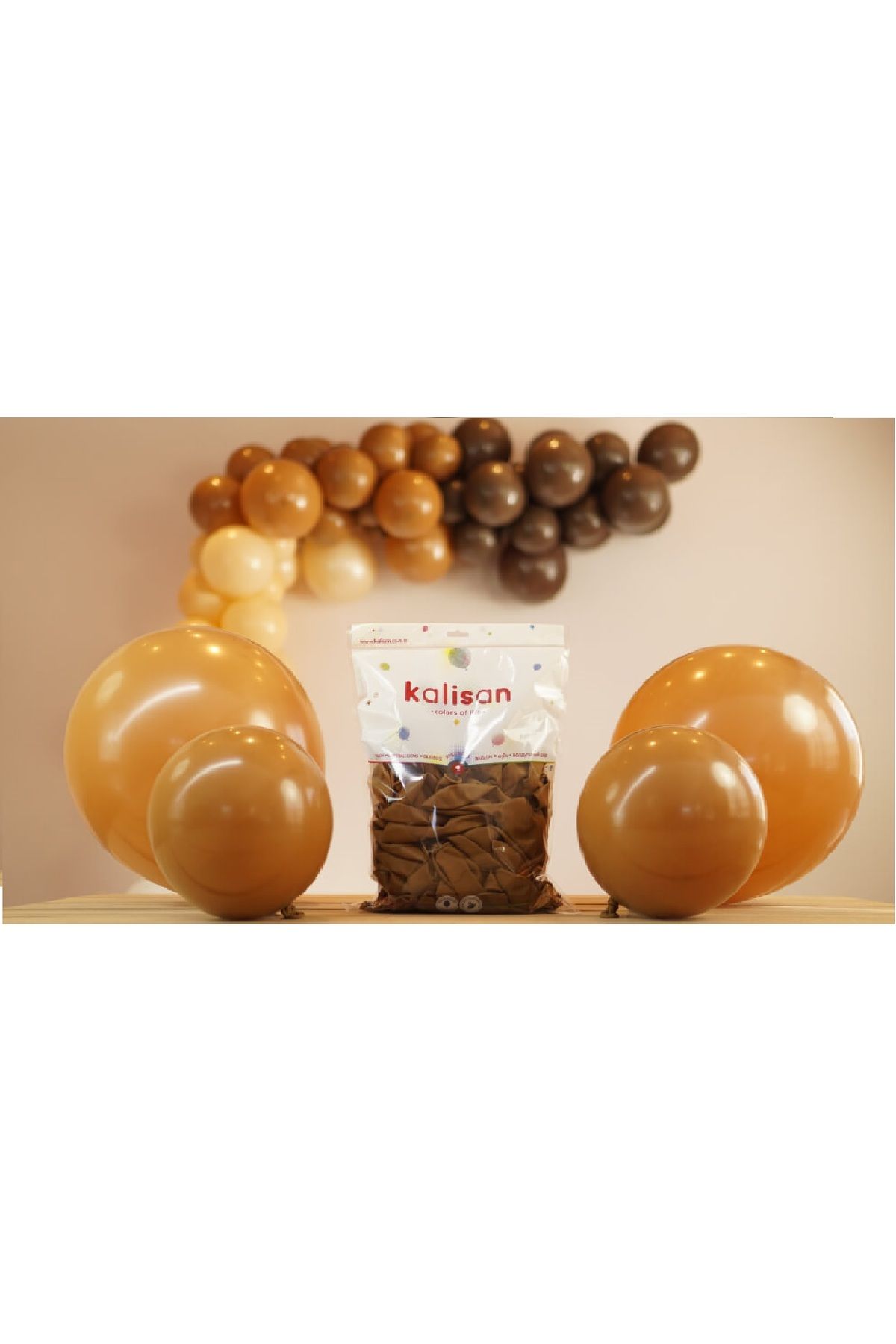 Baloncum Karamel Kahve Renkli 10'lu Balon