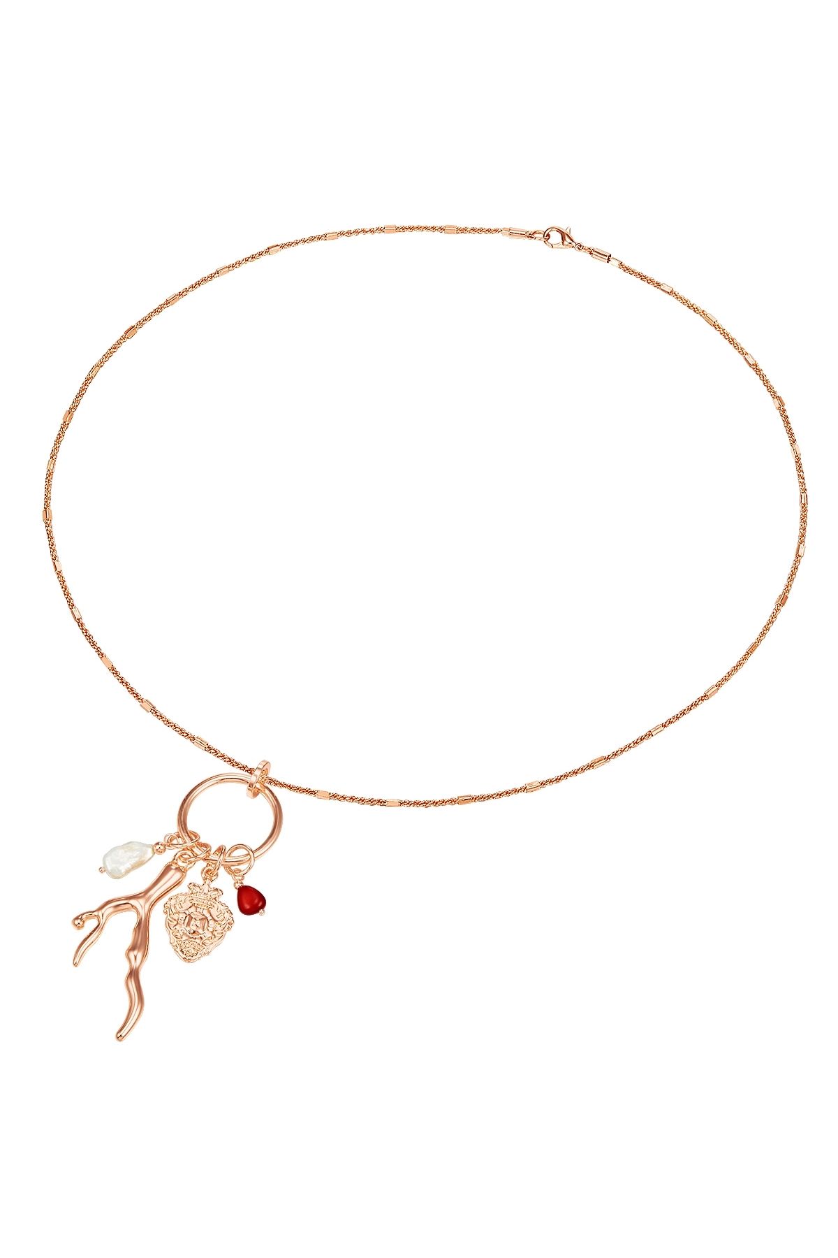Lulu & Jane-Modeschmuckhalskette Kette roségold Süßwasser-Zuchtperle weiß 3