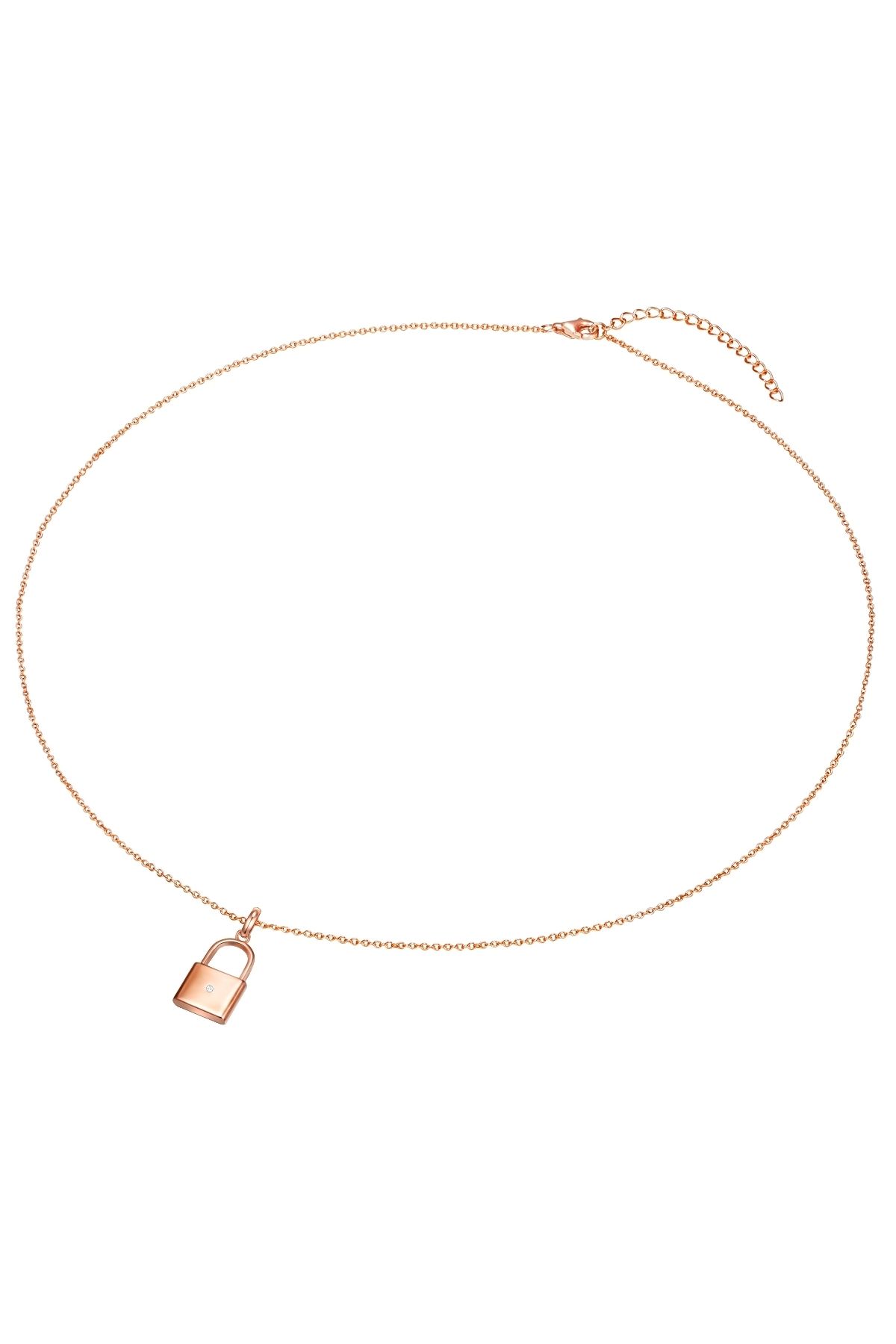 Lulu & Jane-Diamanthalskette Kette mit Anhänger Sterling Silber roségold Diamant weiß 3