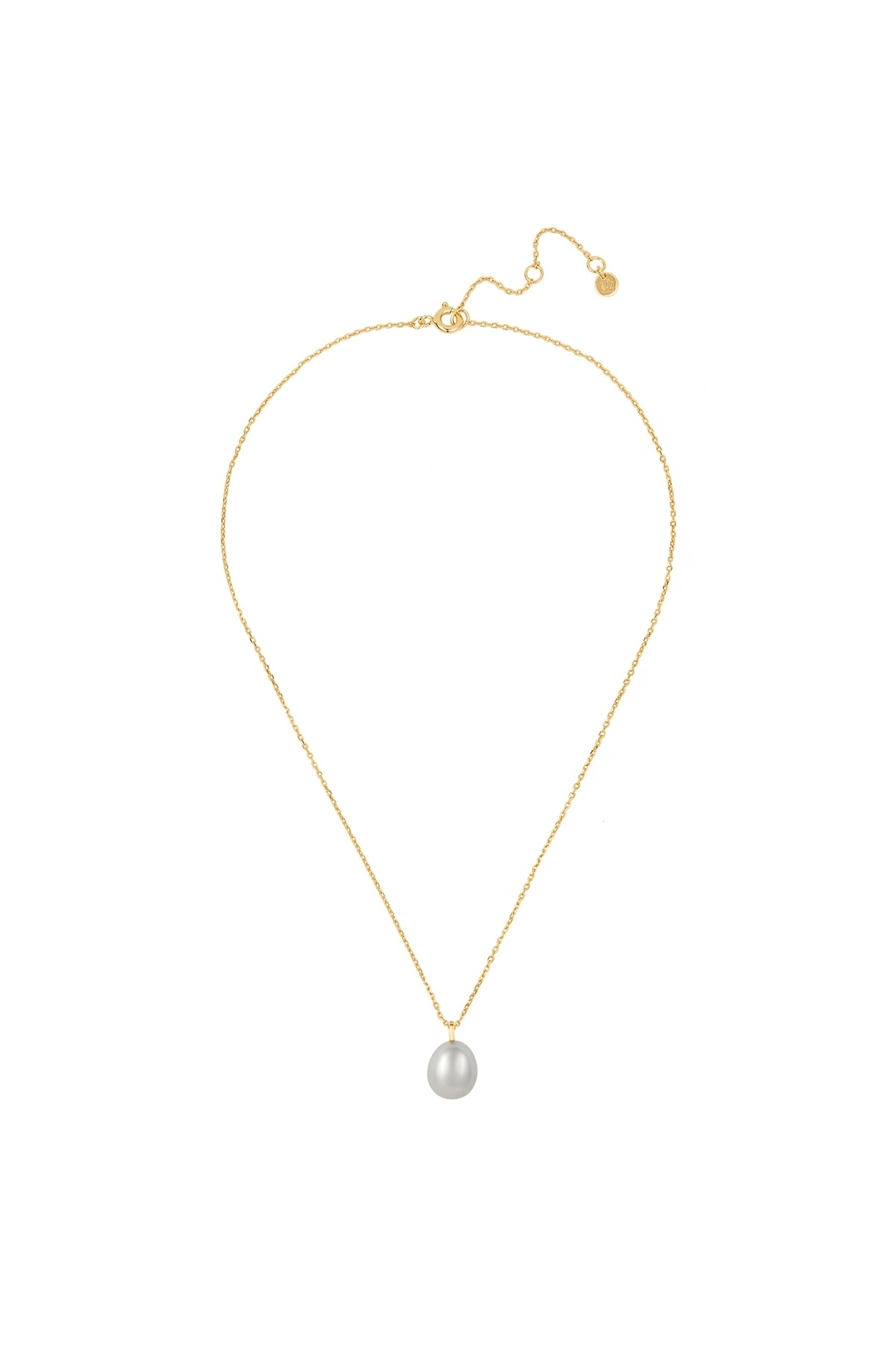 Glanzstücke München-Silberhalskette Kette mit Anhänger Sterling Silber gelbgold Süßwasser-Zuchtperle grau 2