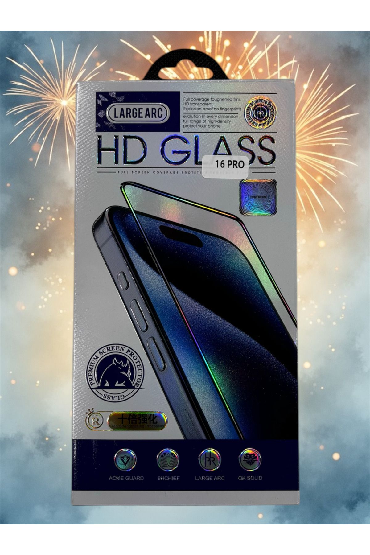 darkpower İPhone 16 Pro Uyumlu HD Glass Large Arc Ekran Koruyucu