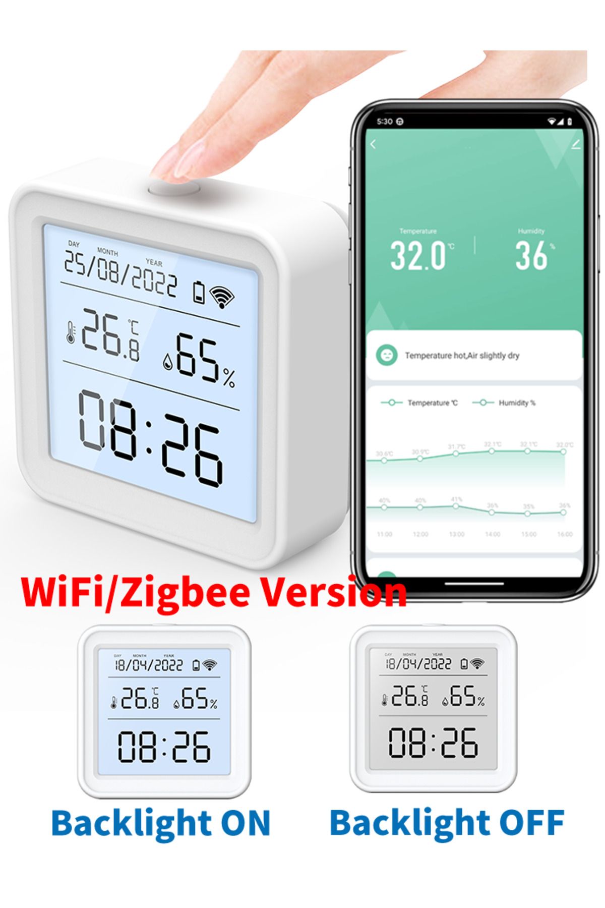 Choice-Wifi Version Tuya Zigbee Wifi Temperature Humidity Sensor Hygrometer Thermometer Detector Smart Life 7