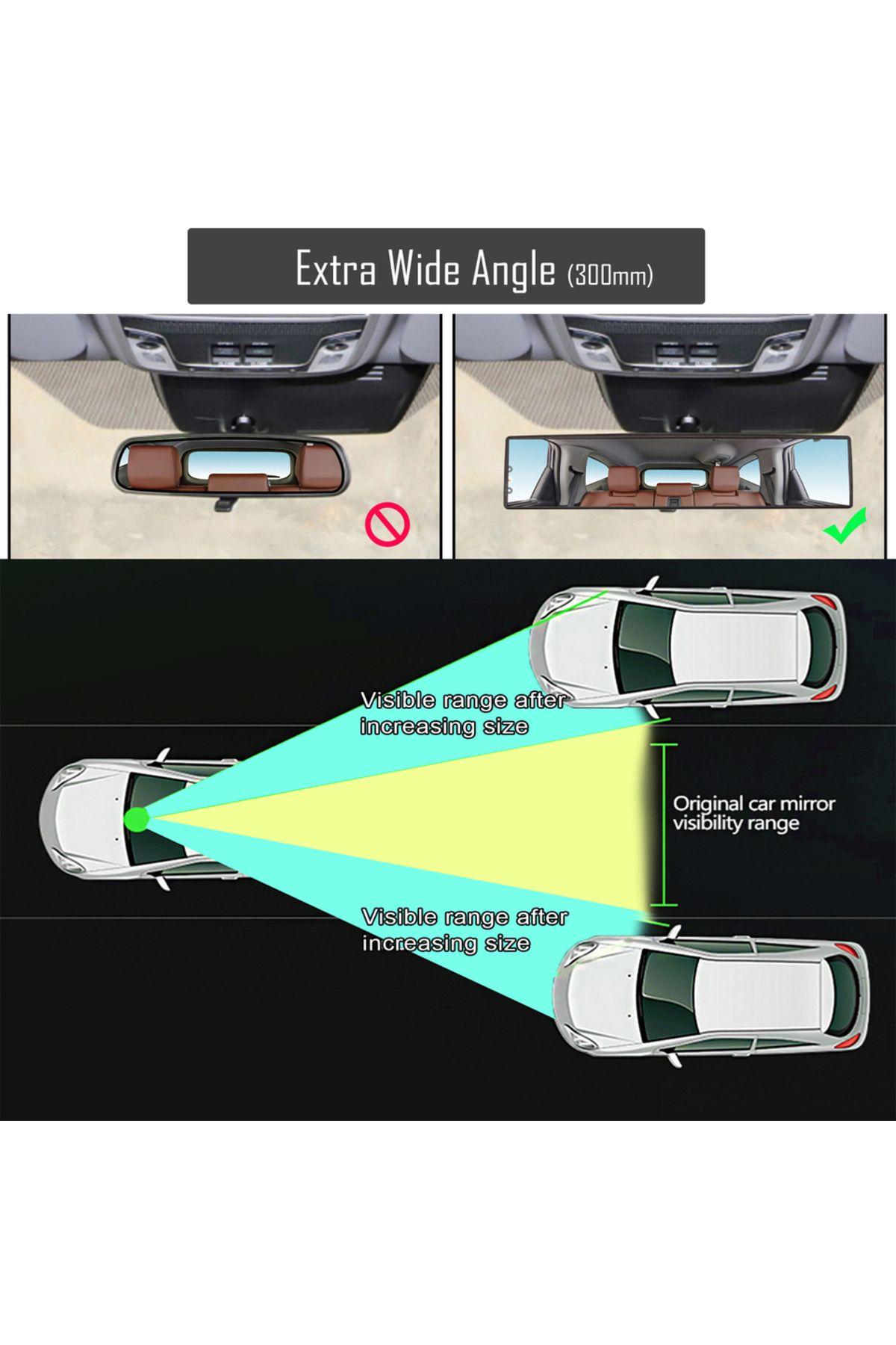 Choice-Surface White Universal Anti Glare Wide Angle Convex Rearview Mirror Car Interior Rear View Baby Ch 4