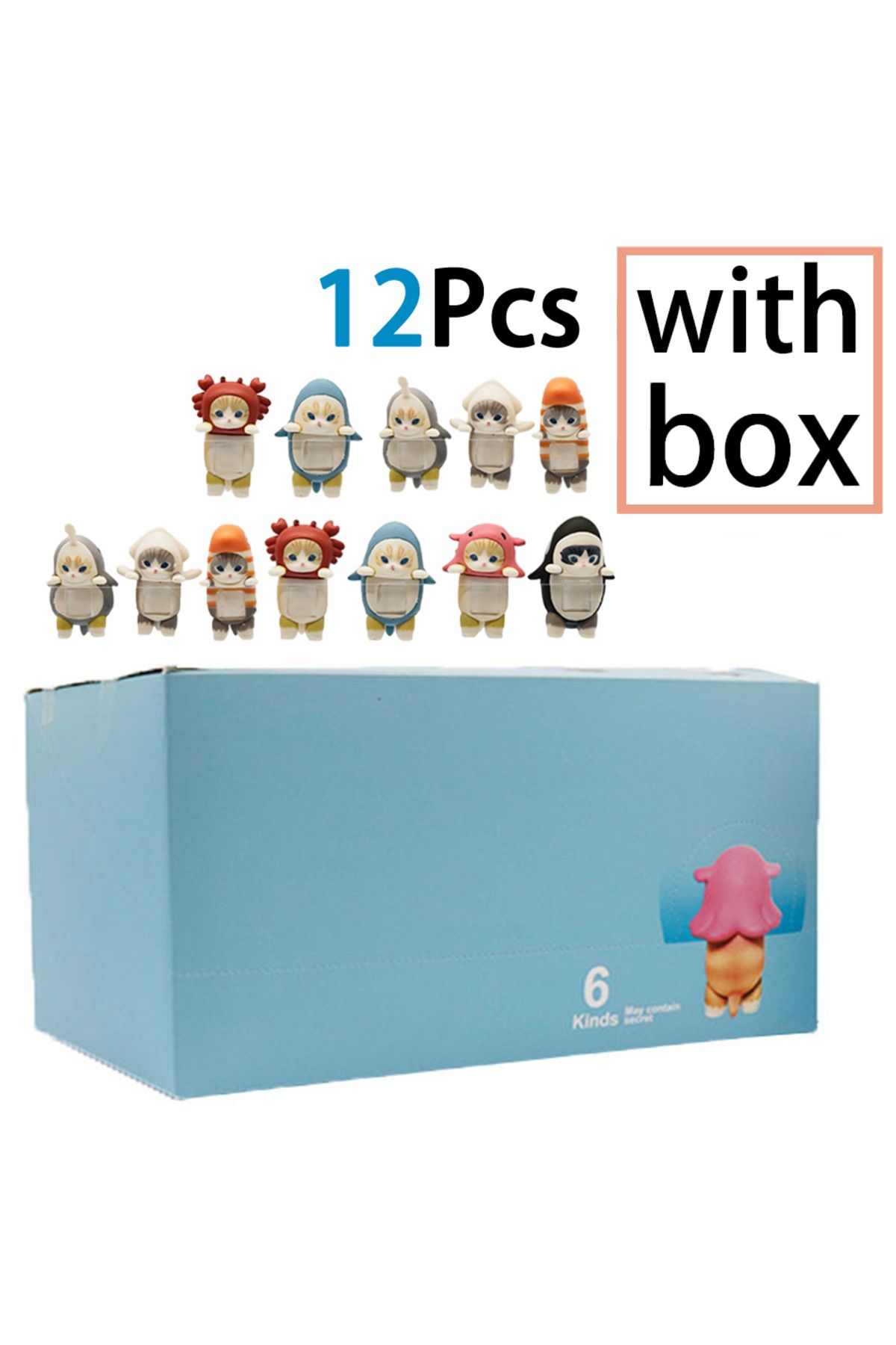 Choice-12pcs With Box Sonny Angel Hippers & Mufusand Cat Fushandi Party Series Blind Box Trendy Play Decora 1