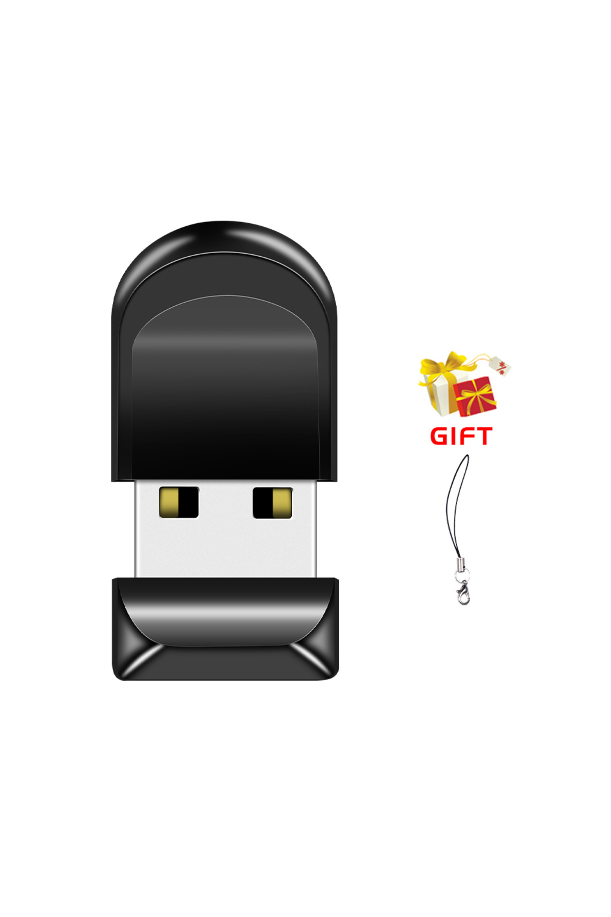 JASTER-محرك أقراص فلاش USB بلاستيكي أسود 32 جيجابايت مع سلسلة مفاتيح محرك أقراص USB صغير 2.0 سعة 64 جيجابايت سعة حقيقية 32 جيجابايت 1