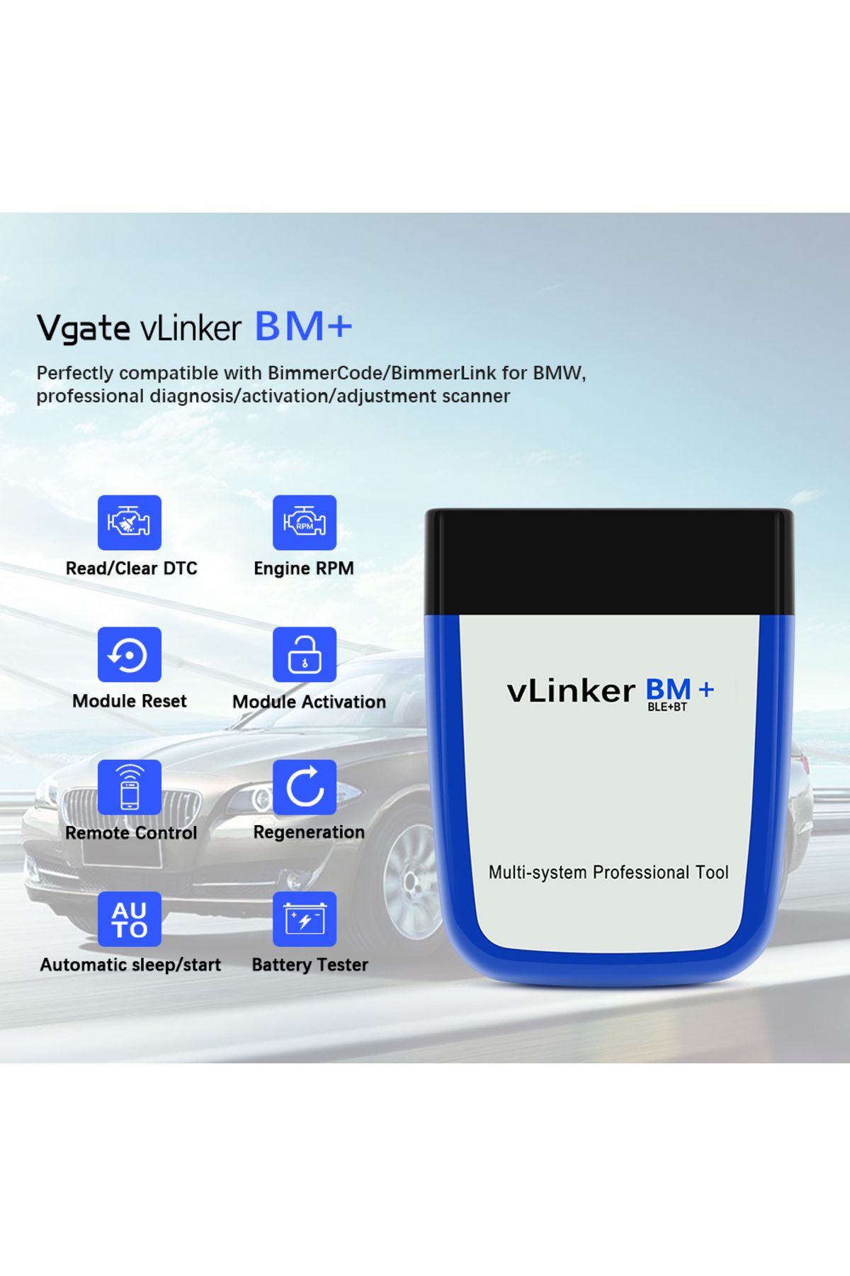 Vgate-vLinker BM ELM327 For BMW Scanner wifi Bluetooth 4.0 OBD2 OBD 2 Car Diagnostic Auto Scan To... 5