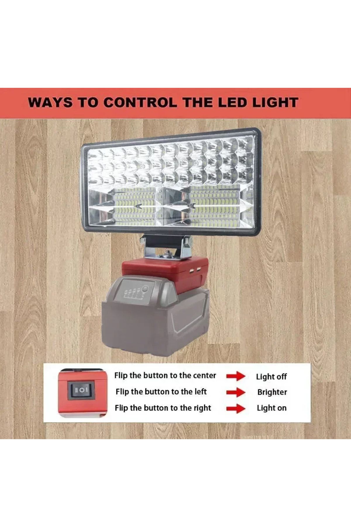 Choice-8Inch Led Light Spotlight Outdoor Work Fishing Handheld Emergency Lamp For Dewalt For Milwaukee F... 7