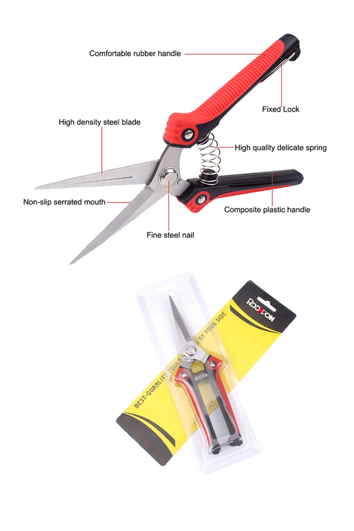 RDDSPON-Pruning Shear Branch Scissors Stainless Steel Non-Slip Handle Sharp Garden Fruit Tree Pru... 7