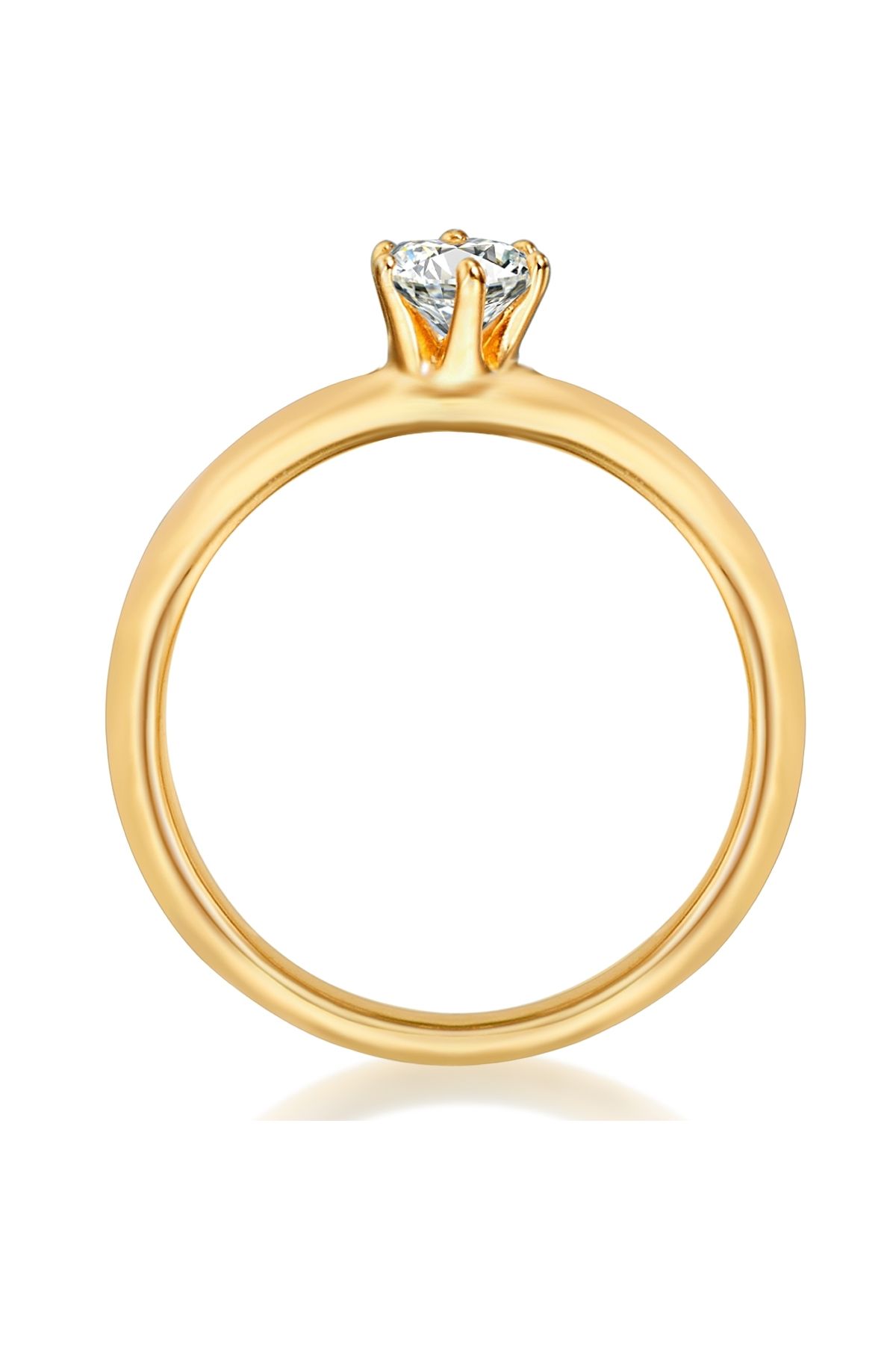 Trilani-Silberring Yüzük Sterling Silber gelbgold Zirkonia weiß 3