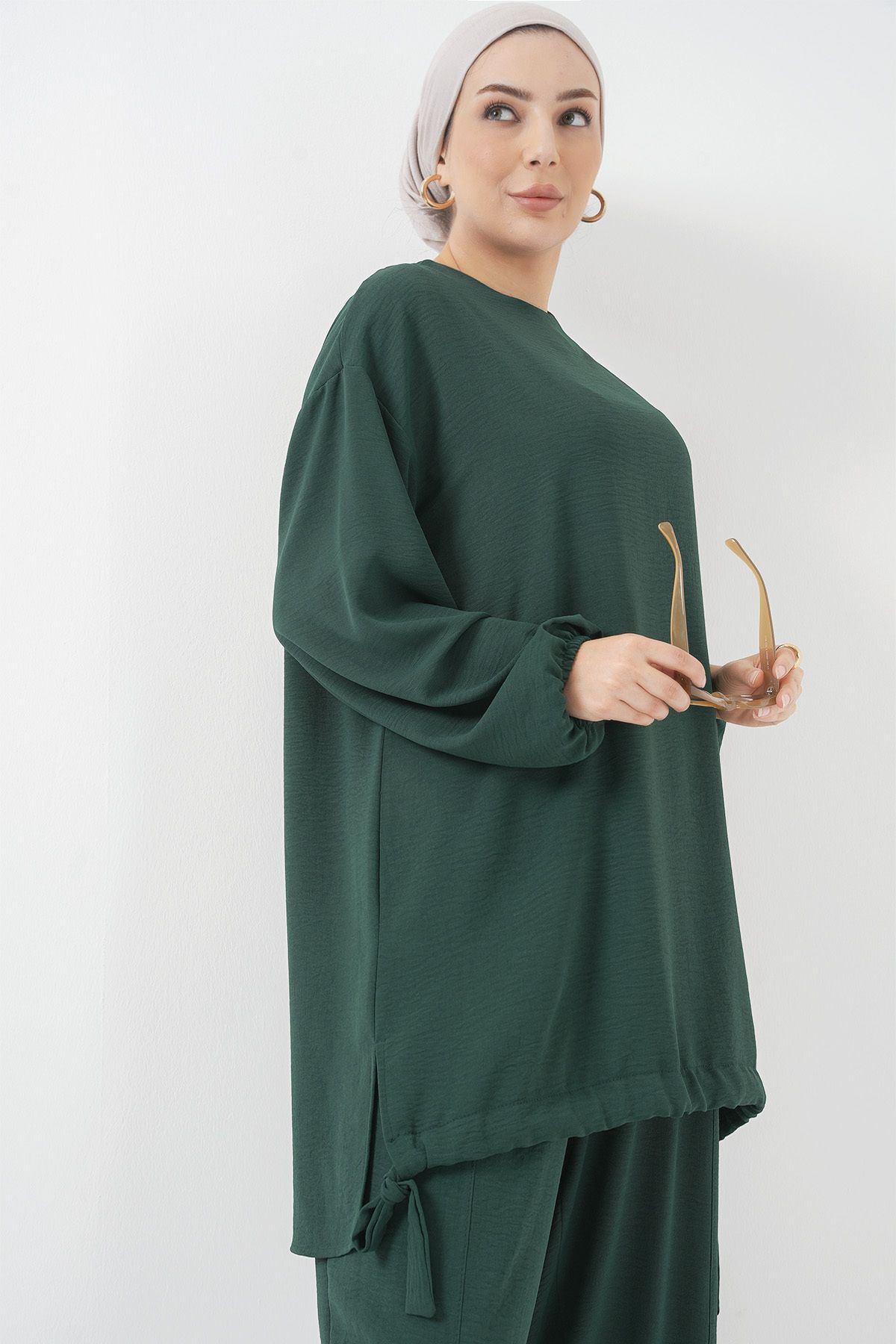 Bigdart-6682 Model Emerald Green Tunic and Pants Set 2