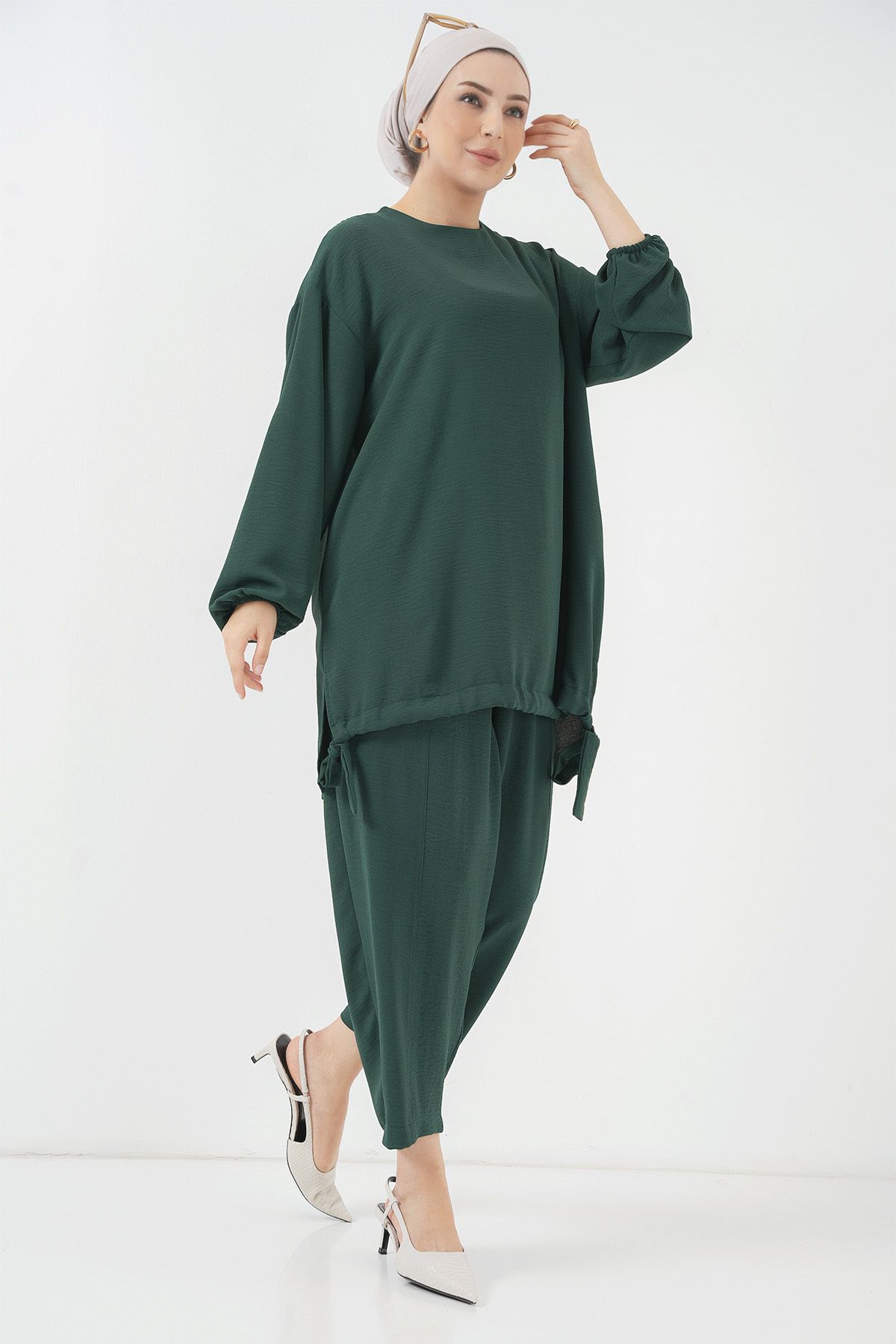 Bigdart-6682 Model Emerald Green Tunic and Pants Set 4