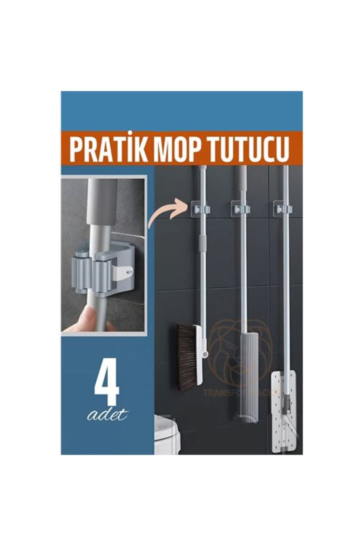 BirdoluSepet Engithalat Yapışkanlı Pratik Mop Tutucu 4 ADET