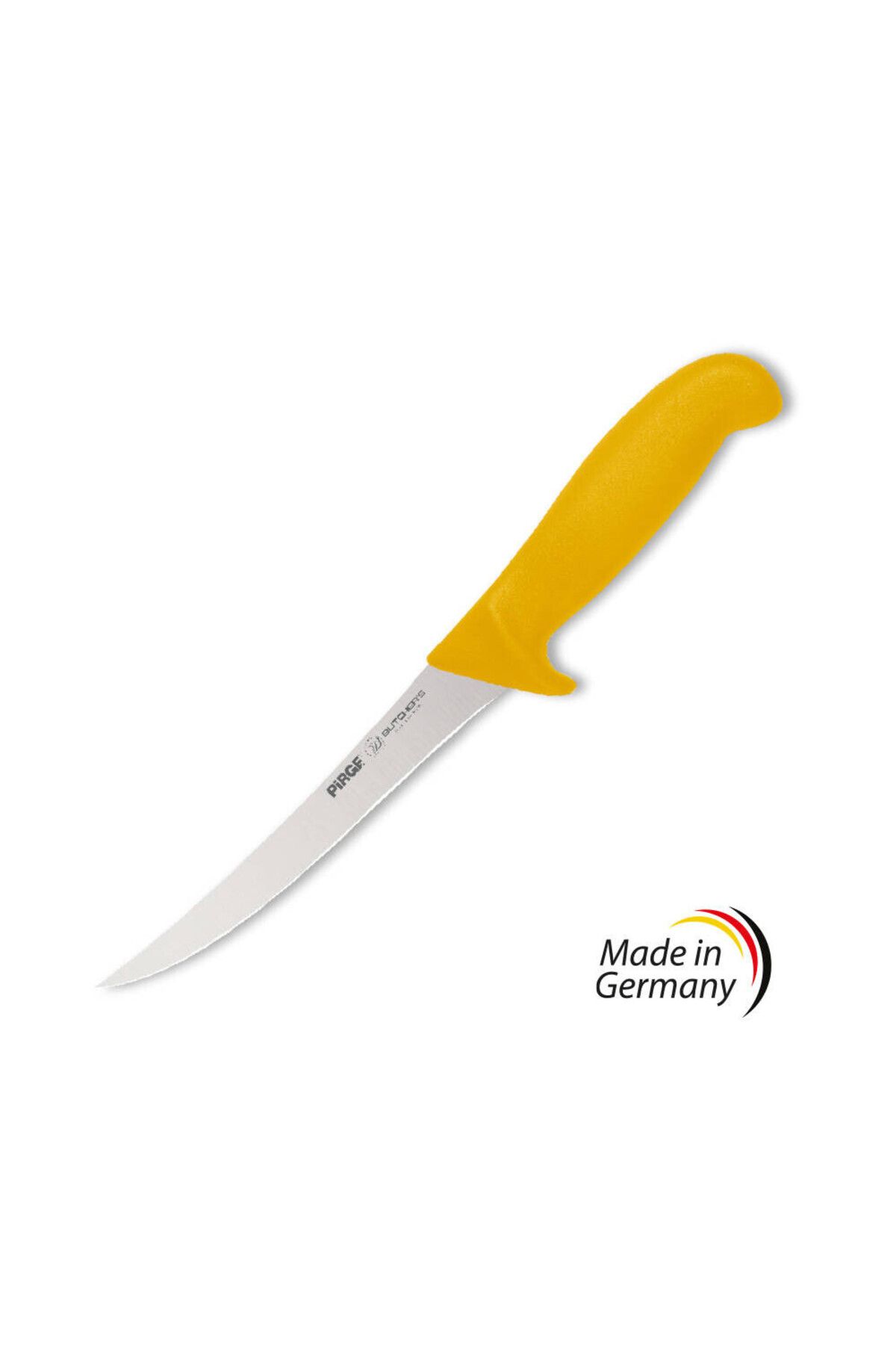 PİRGE Butcher's Germany Sıyırma Bıçağı Kıvrık Sert 15 cm Sarı