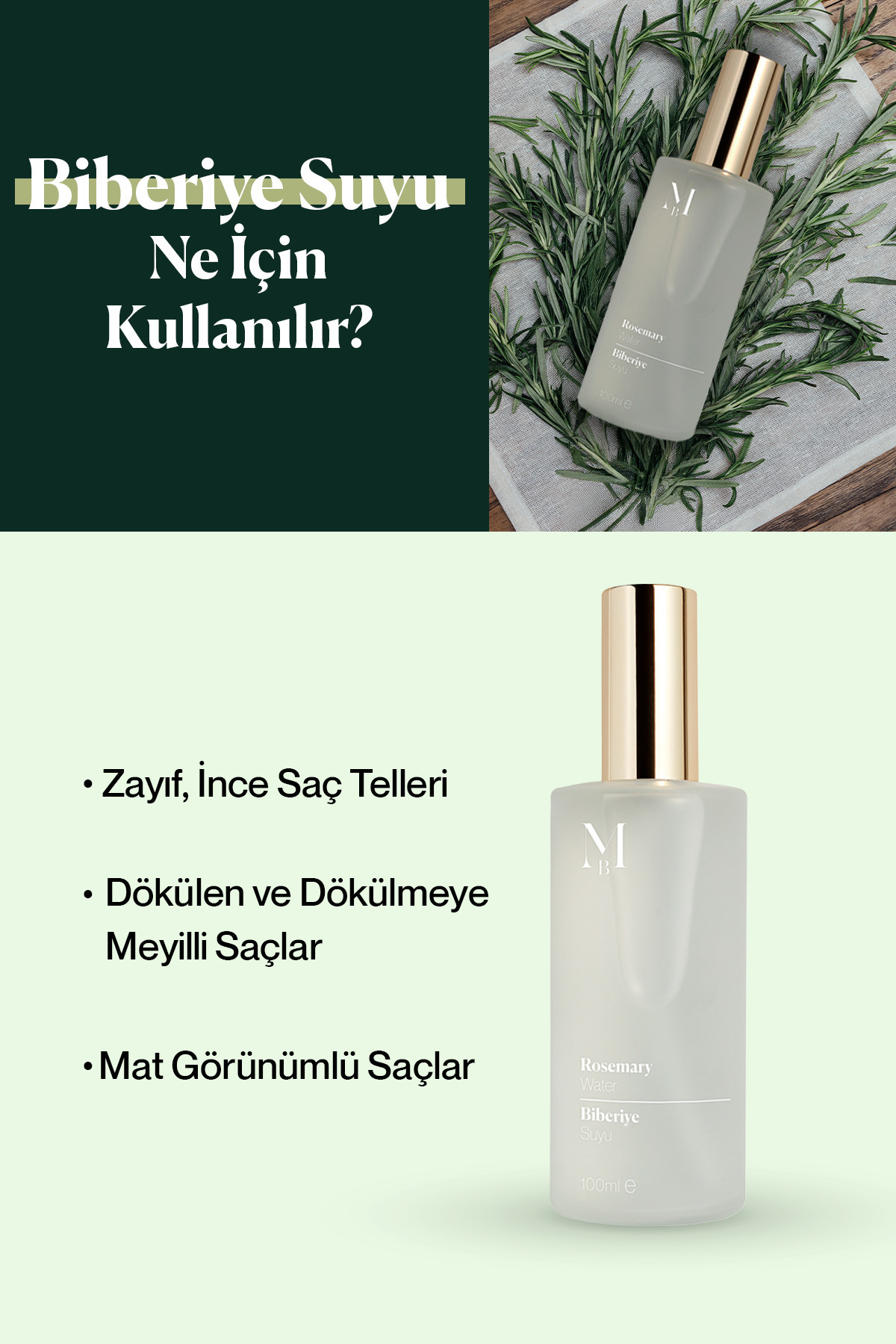 Biberiye Suyu Dökülme Karşıtı & Saç Uzamasını Destekleyici Saç Toniği 100 ml — MB-RM-100 — تصویر 5 از 6