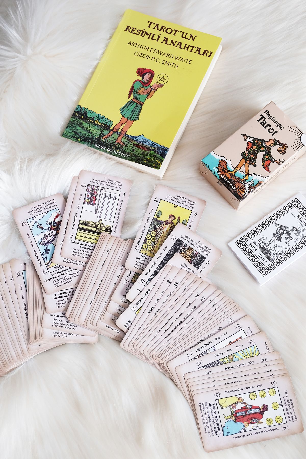 Yuppide Başlangıç Tarot 78 Kart ve Tarot'un Resimli Anahtarı - Arthur Edward Waite 2'li Set