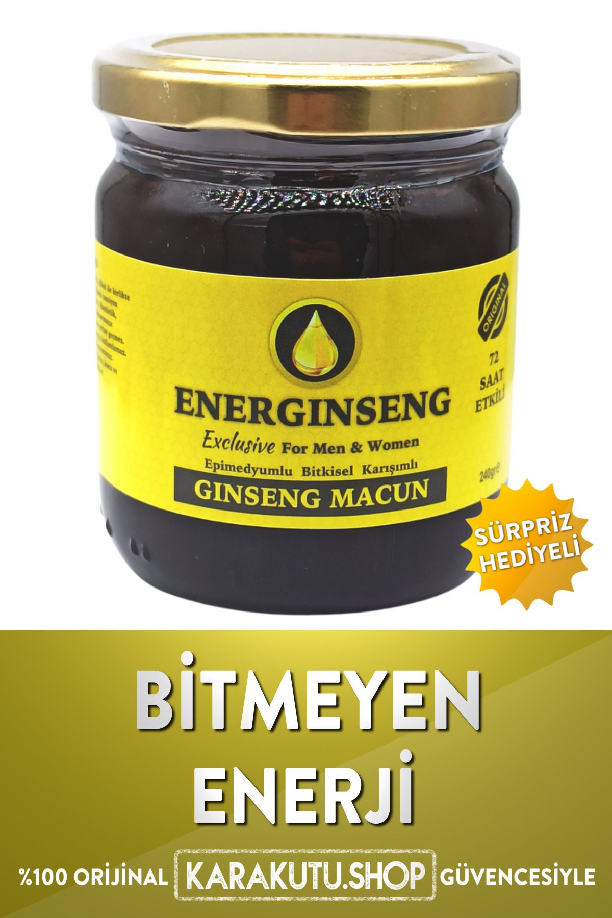 Energinseng Kuvvet Macun Bitkisel Karışımlı Ginsengli Atom Macunu Energinseng